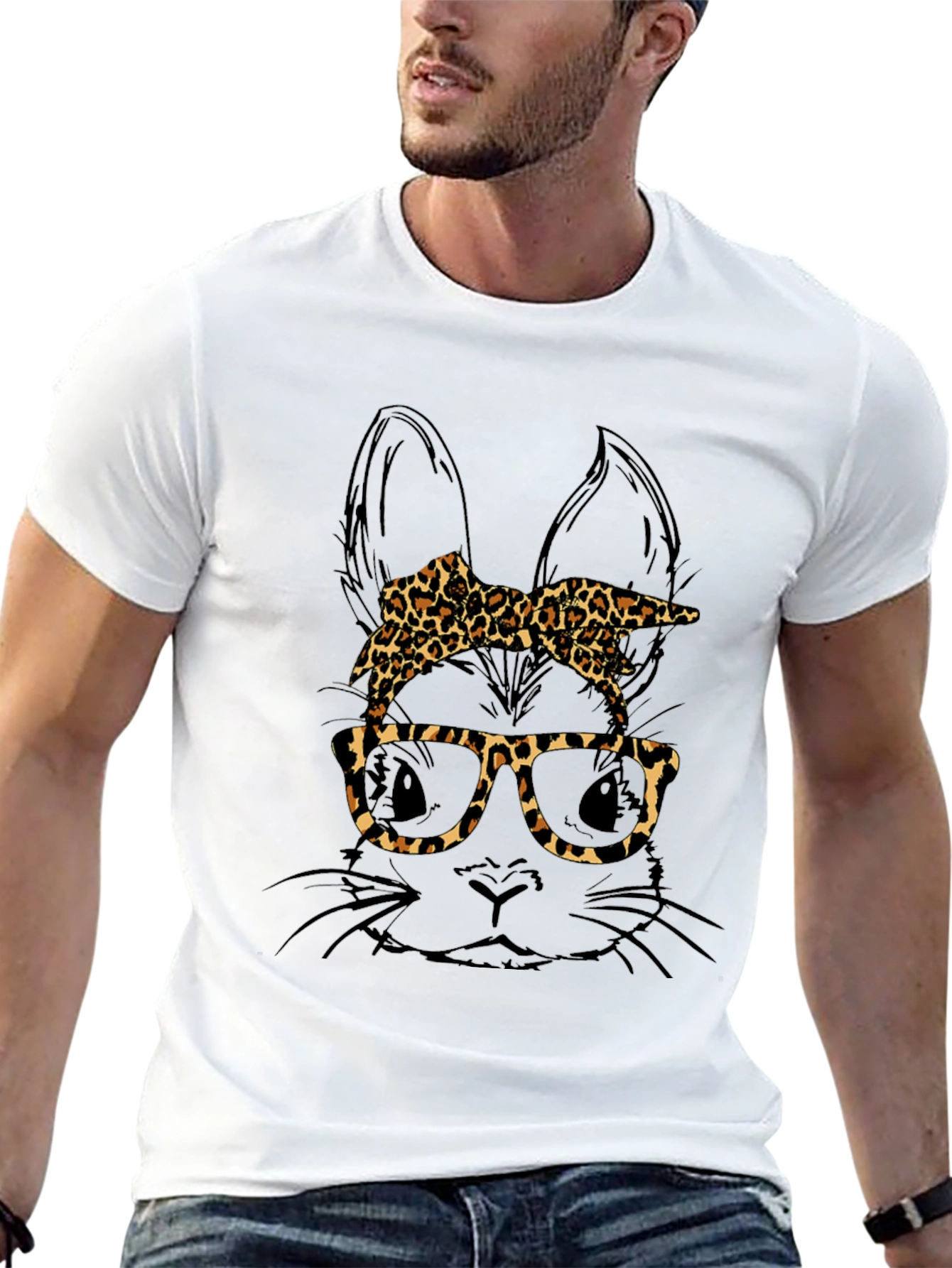Bunny Leopard Print T-Shirt - Unique Easter Style