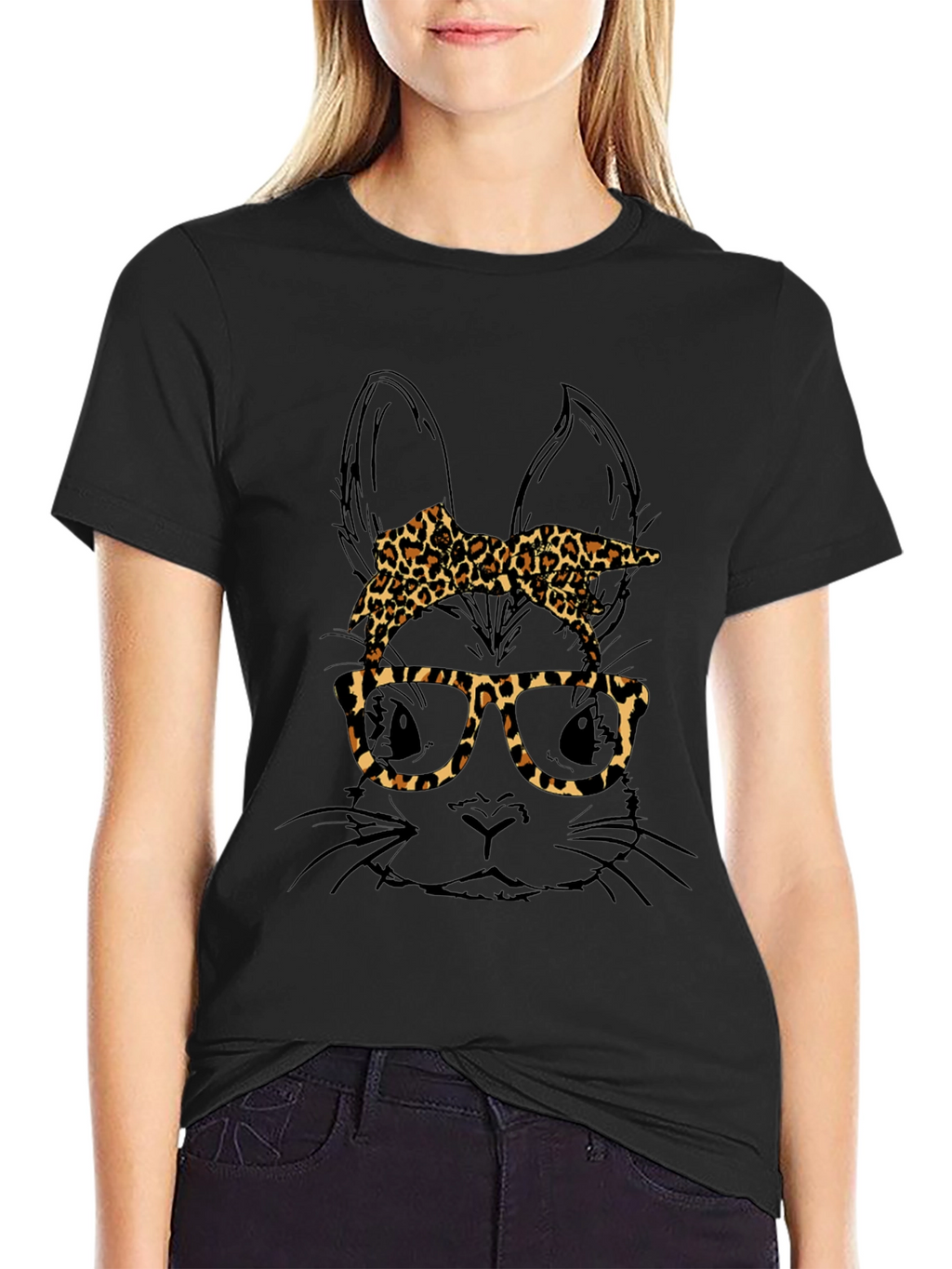 Bunny Leopard Print T-Shirt - Unique Easter Style