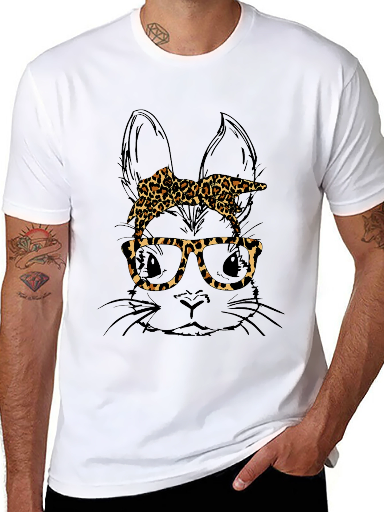 Bunny Leopard Print T-Shirt - Unique Easter Style