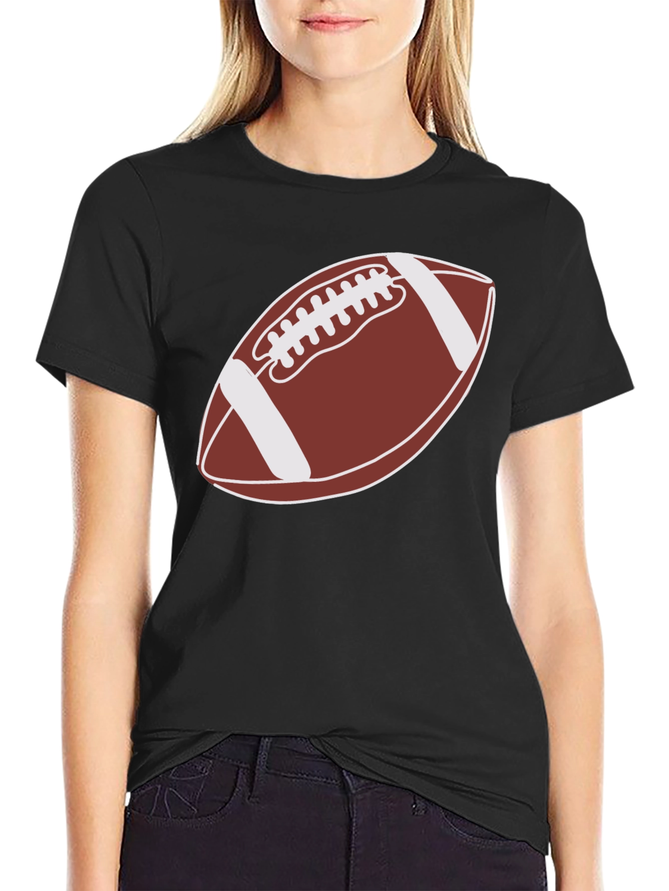 Football Graphic Tee - Black Casual Shirt