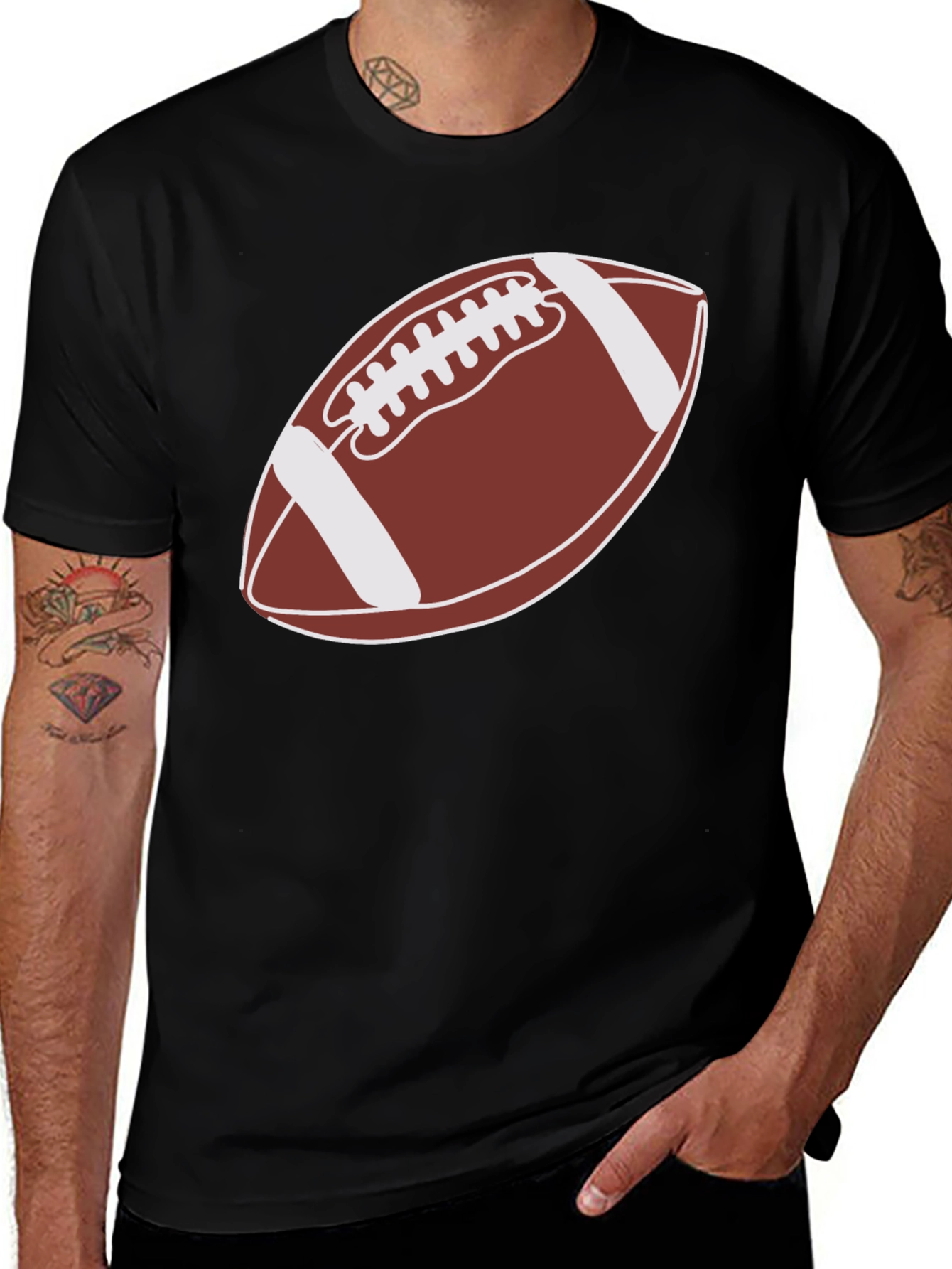 Football Graphic Tee - Black Casual Shirt
