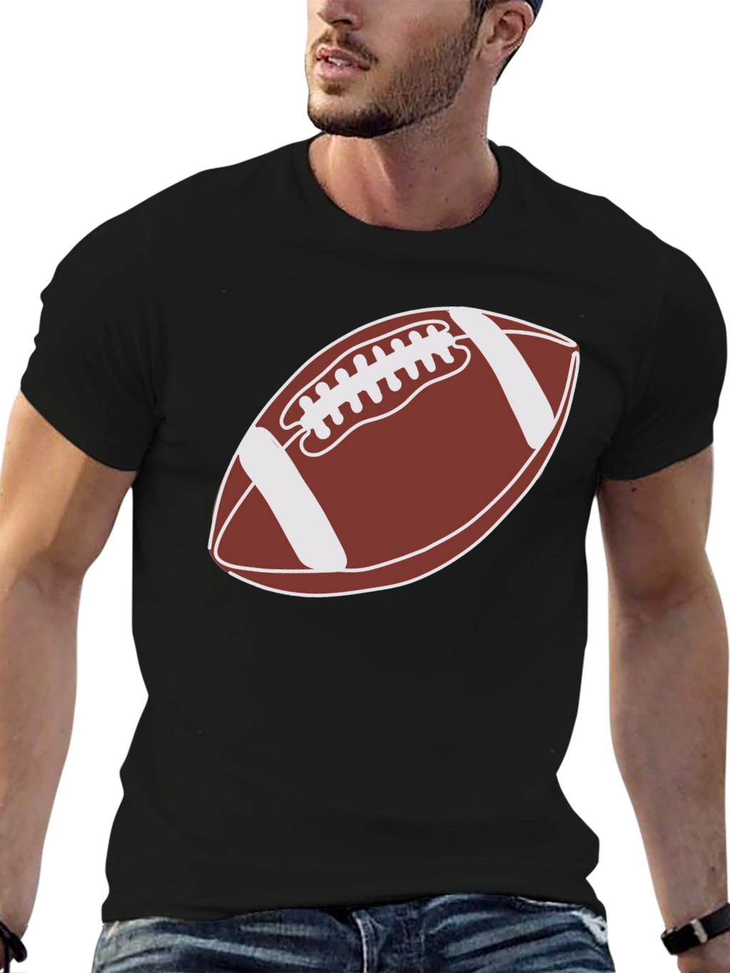 Football Graphic Tee - Black Casual Shirt