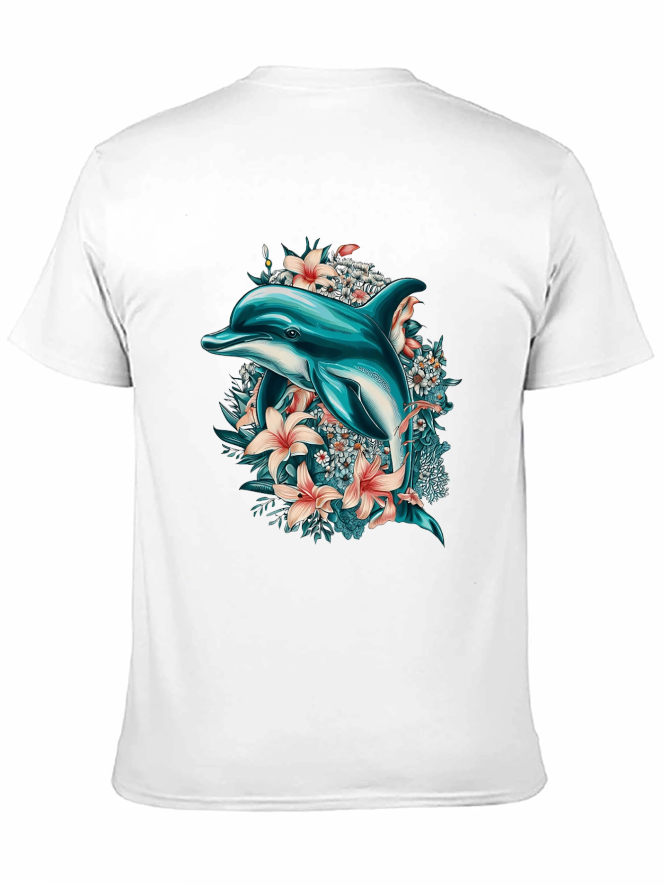 Dolphin & Floral Print T-Shirt