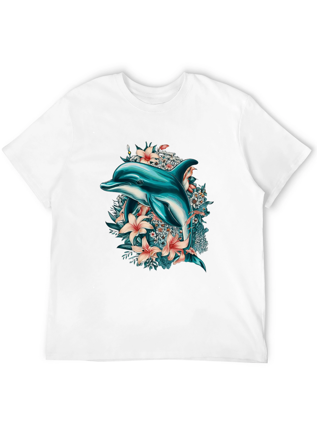 Dolphin & Floral Print T-Shirt
