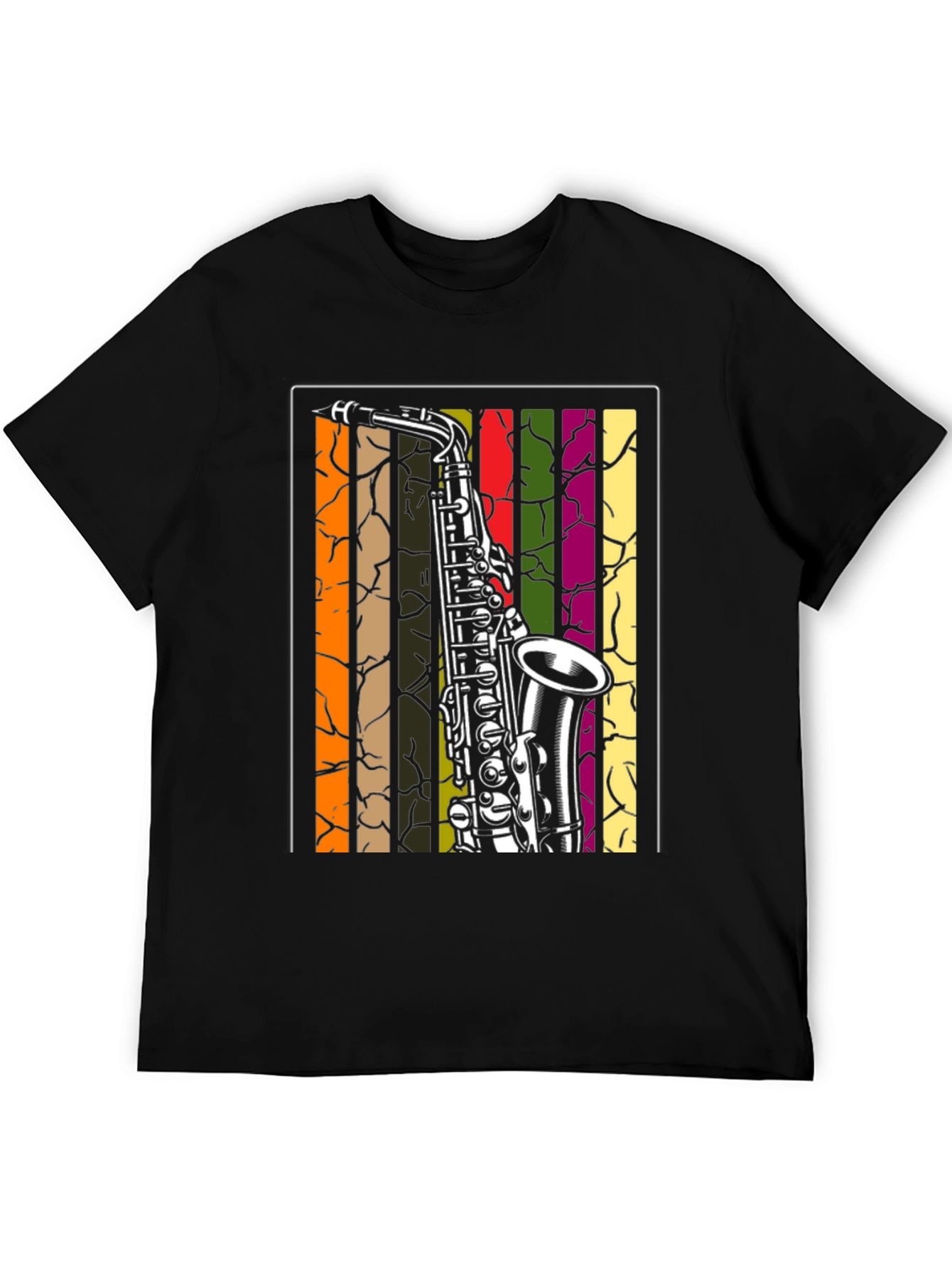 Saxophone Graphic Tee - Retro Music Lover Shirt