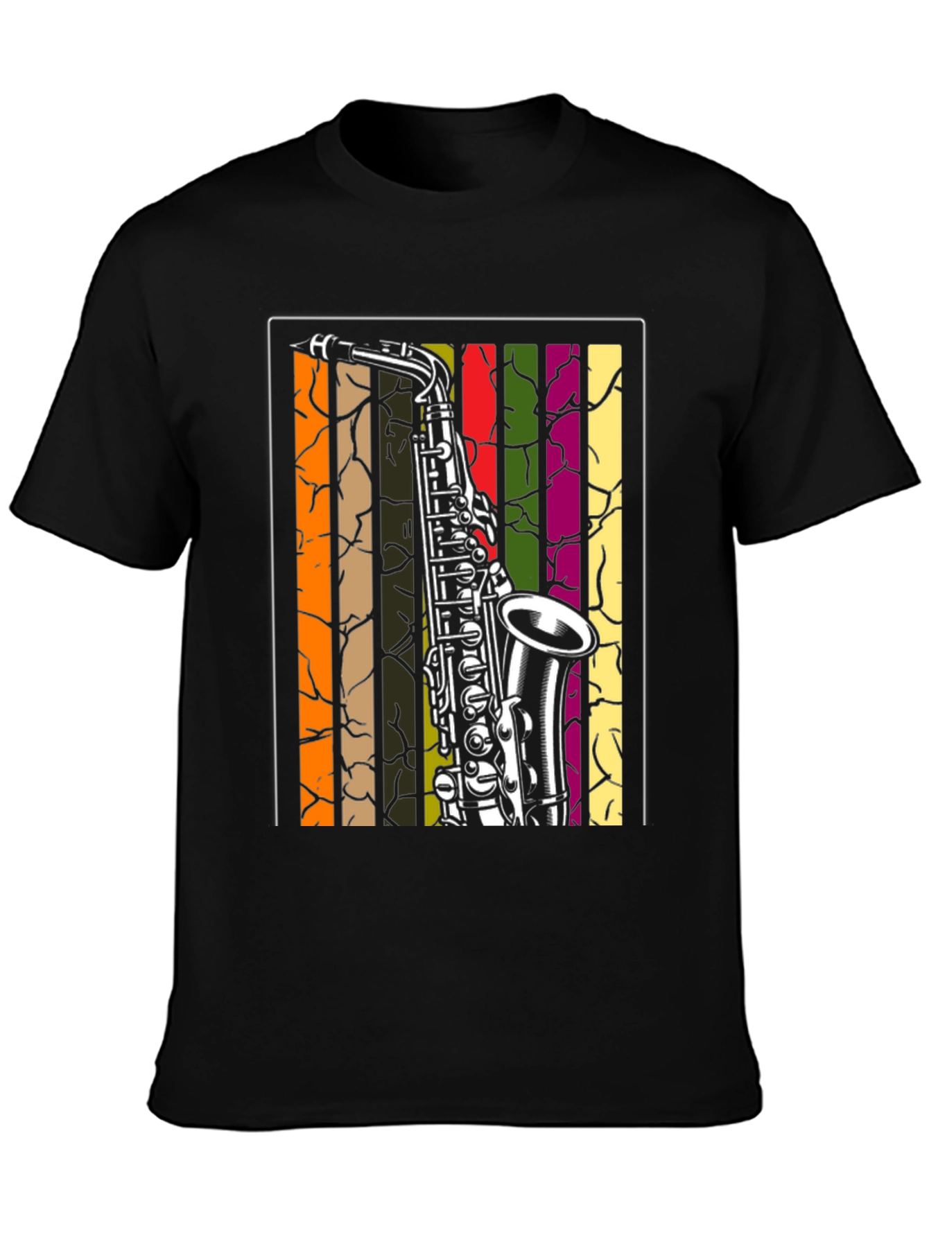 Saxophone Graphic Tee - Retro Music Lover Shirt