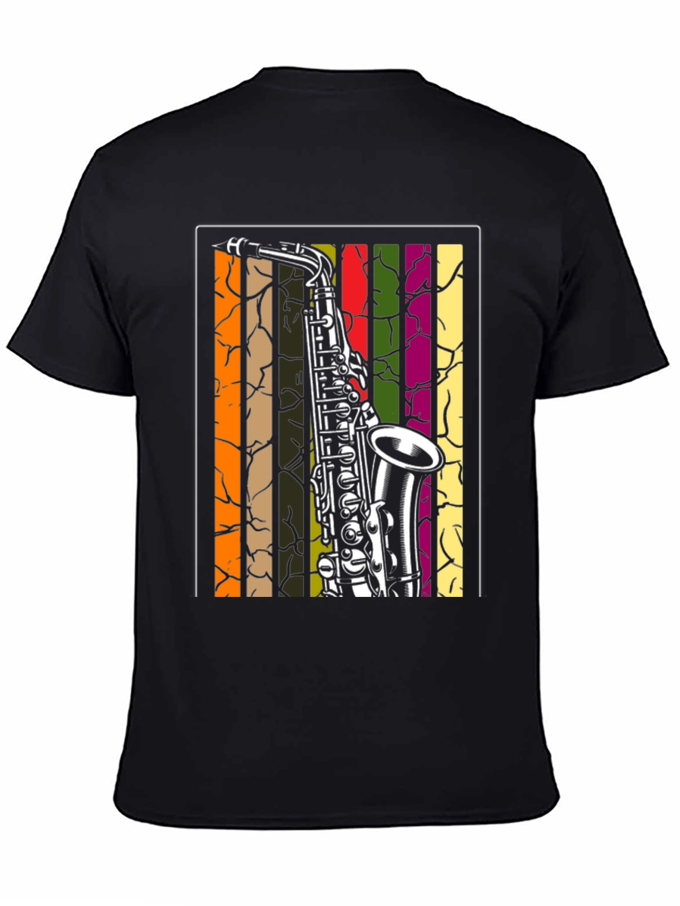 Saxophone Graphic Tee - Retro Music Lover Shirt