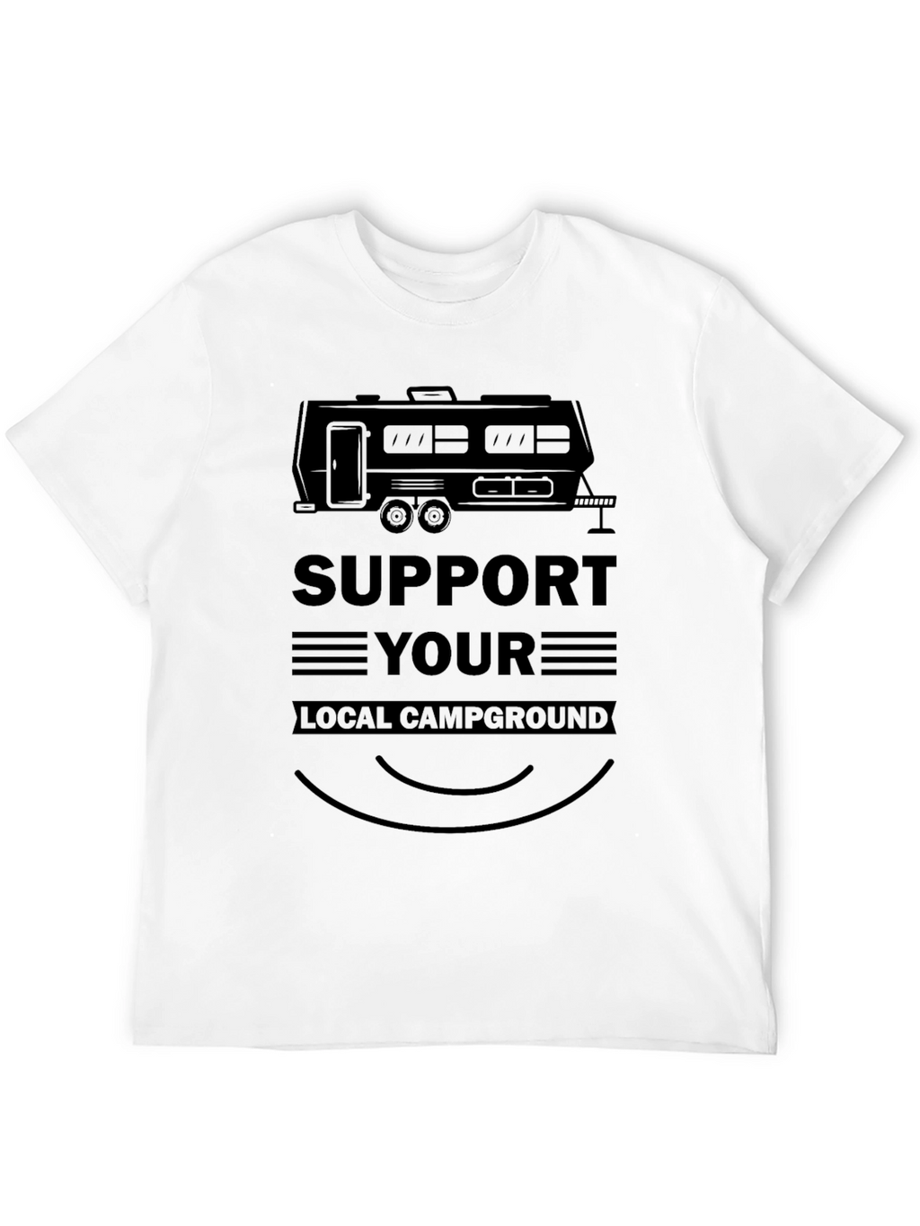 Support Your Local Campground Black Graphic Tee