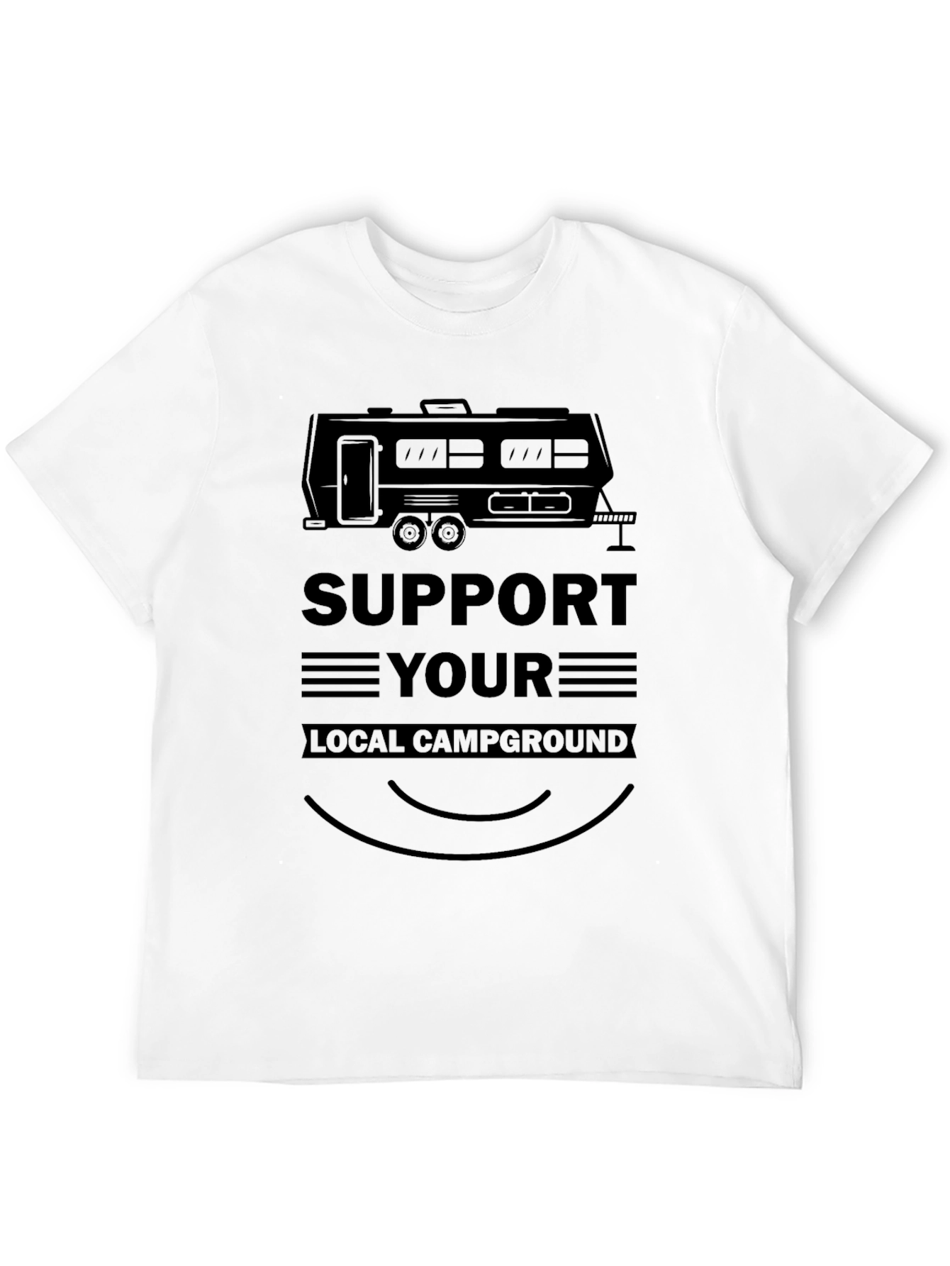 Support Your Local Campground Black Graphic Tee