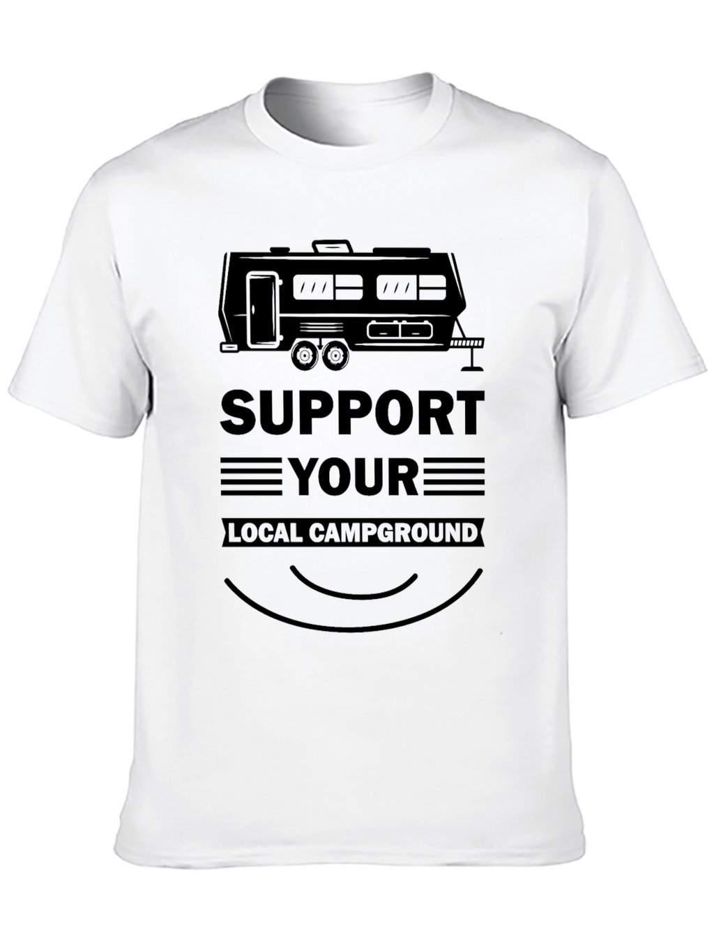 Support Your Local Campground Black Graphic Tee
