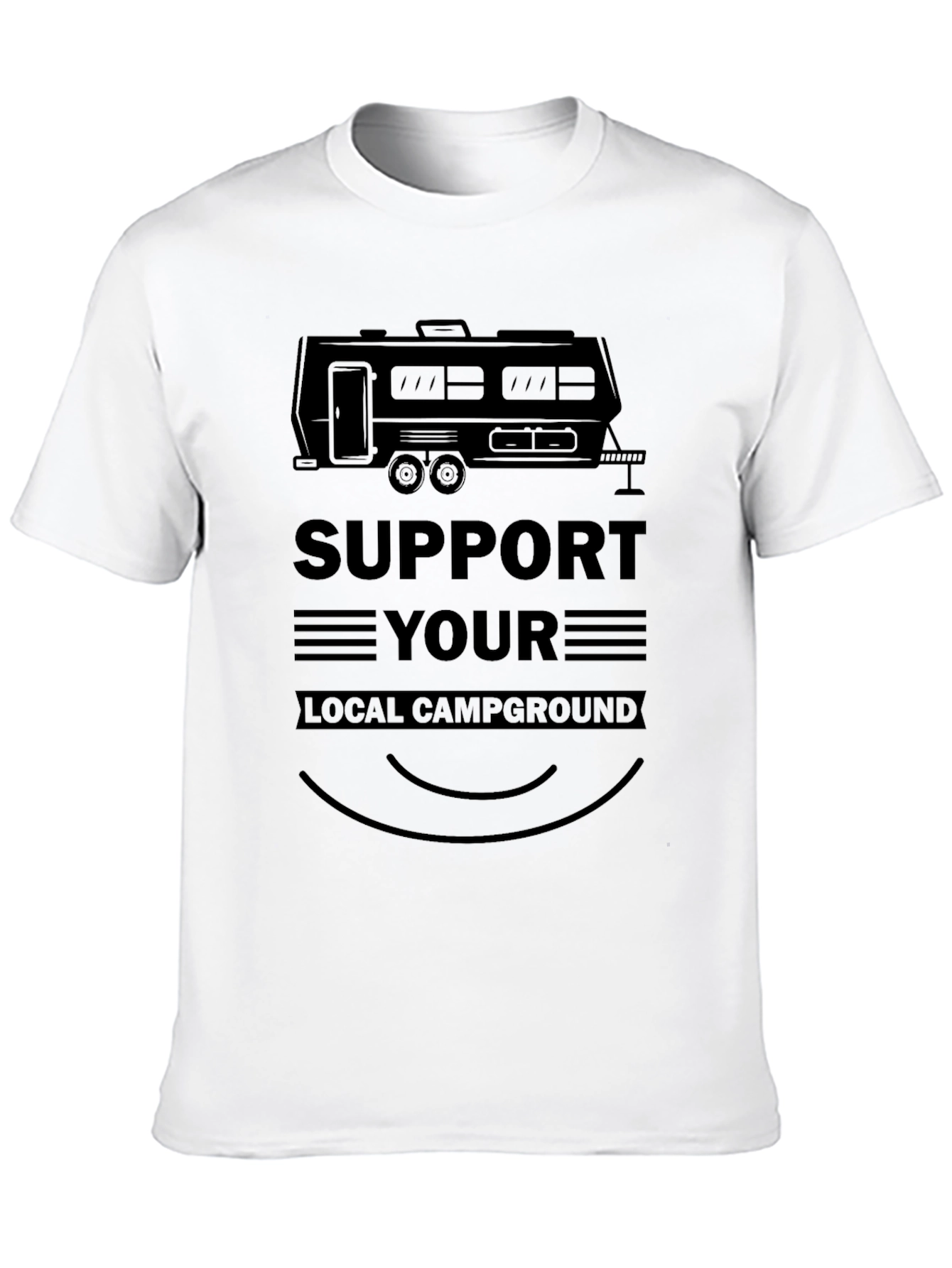 Support Your Local Campground Black Graphic Tee