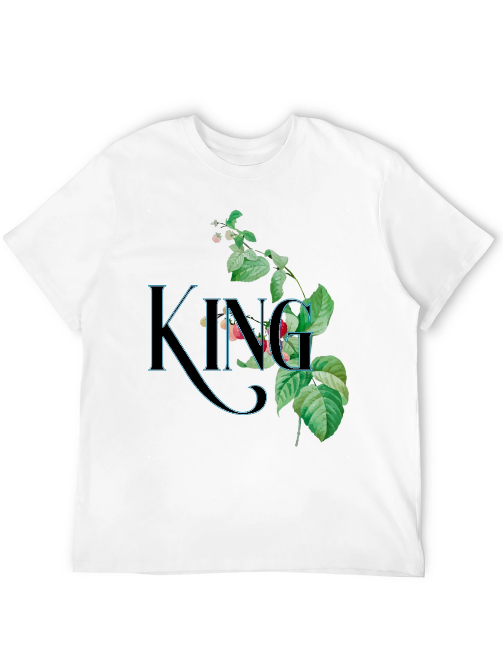 Floral King Graphic Black T-Shirt