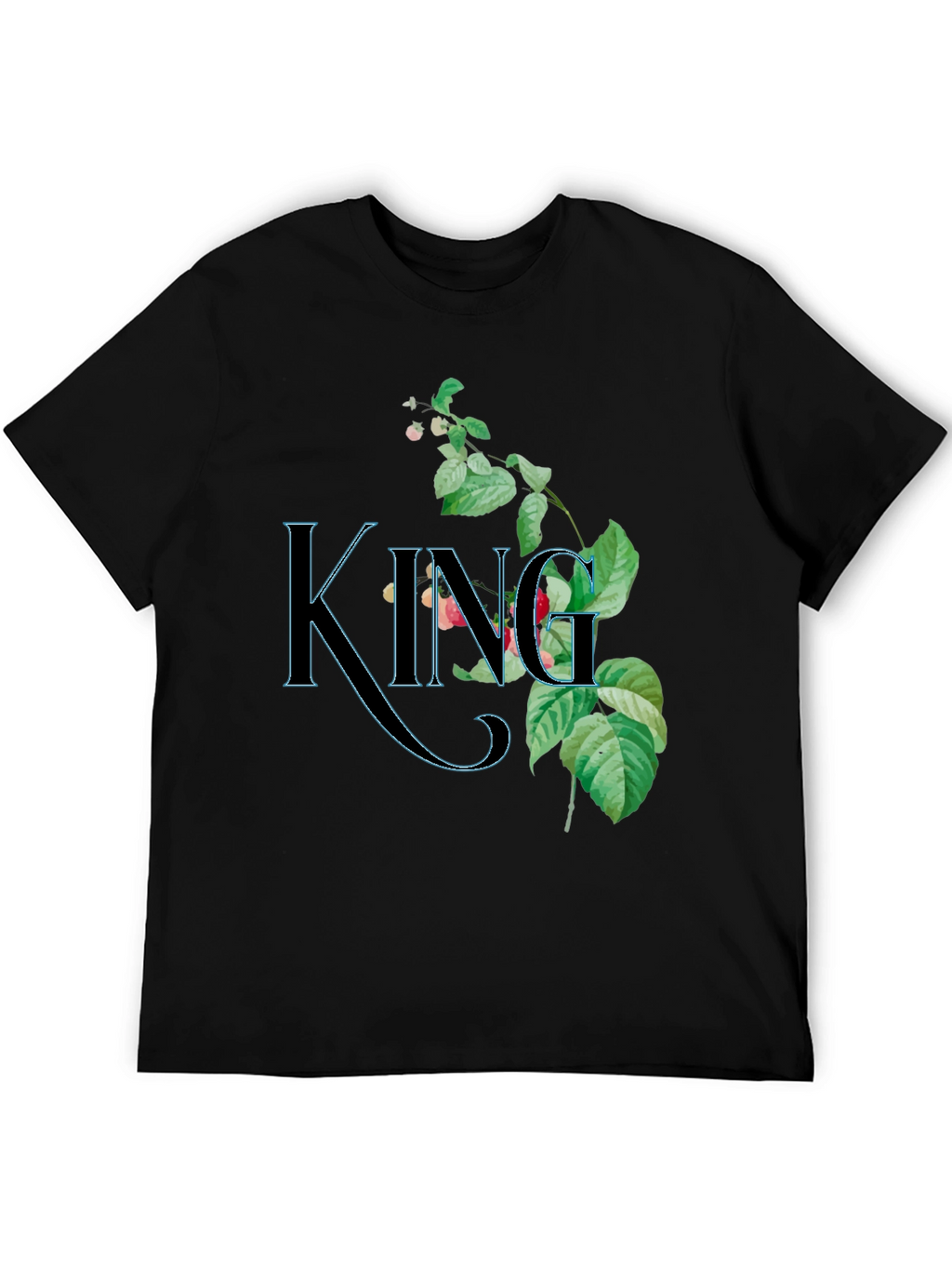 Floral King Graphic Black T-Shirt