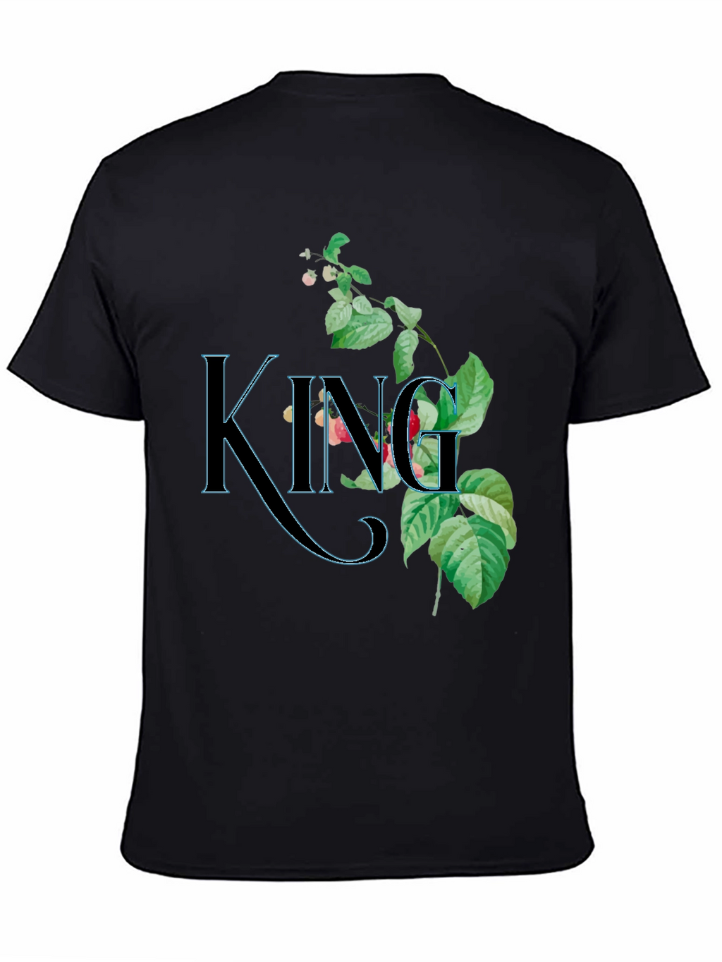 Floral King Graphic Black T-Shirt