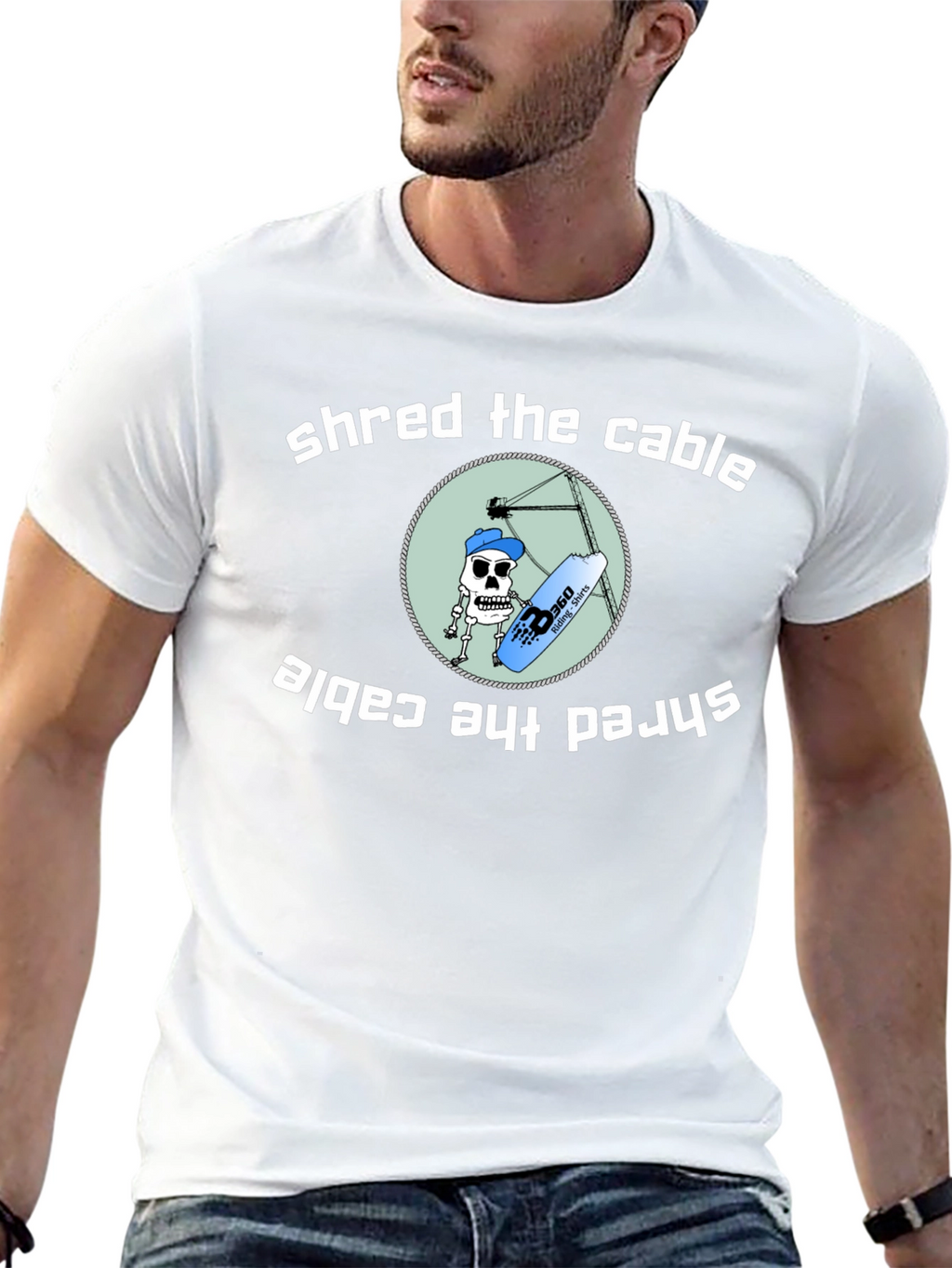Shred the Cable T-Shirt - Wakeboarding Graphic Tee