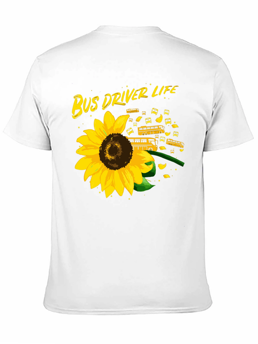 Bus Driver Life Sunflower Graphic T-Shirt