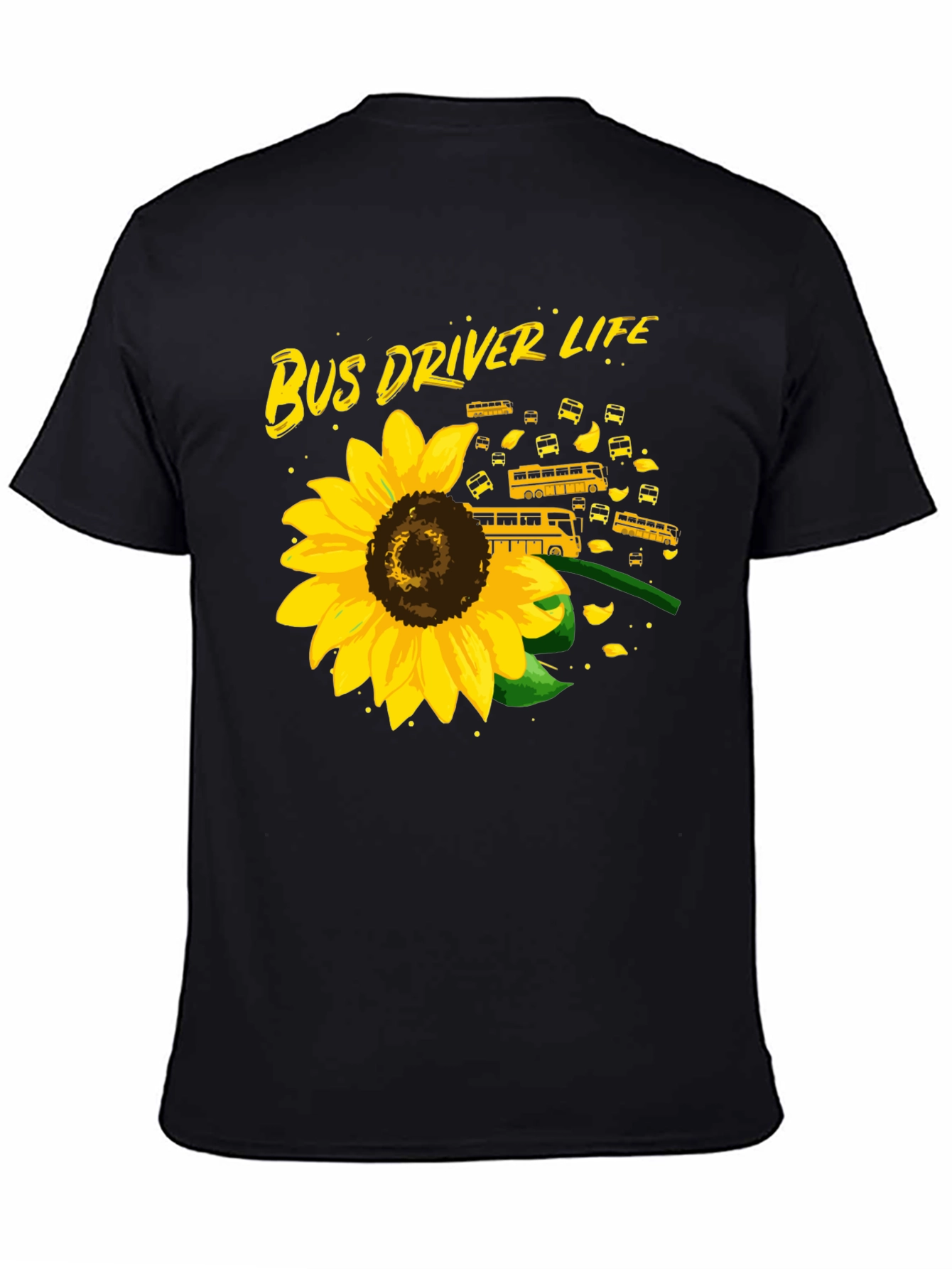 Bus Driver Life Sunflower Graphic T-Shirt