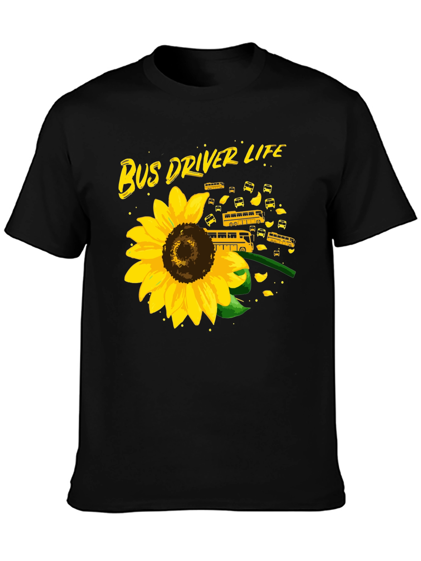Bus Driver Life Sunflower Graphic T-Shirt