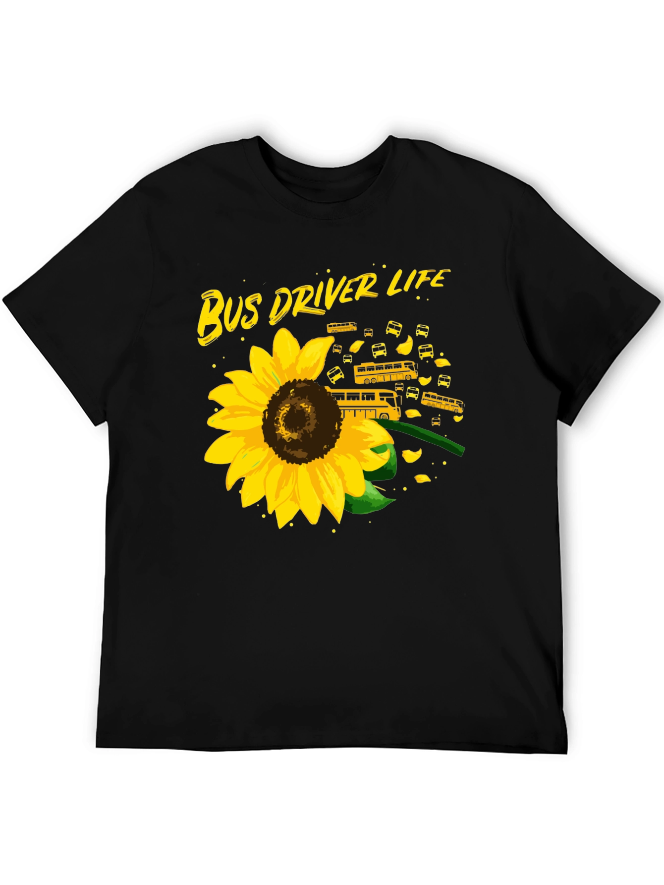 Bus Driver Life Sunflower Graphic T-Shirt