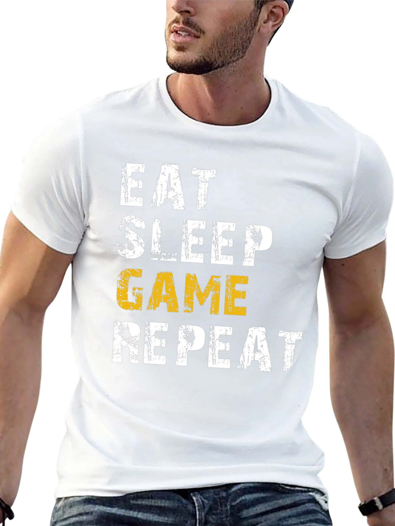 Eat Sleep Game Repeat Graphic Tee - Gamer T-Shirt