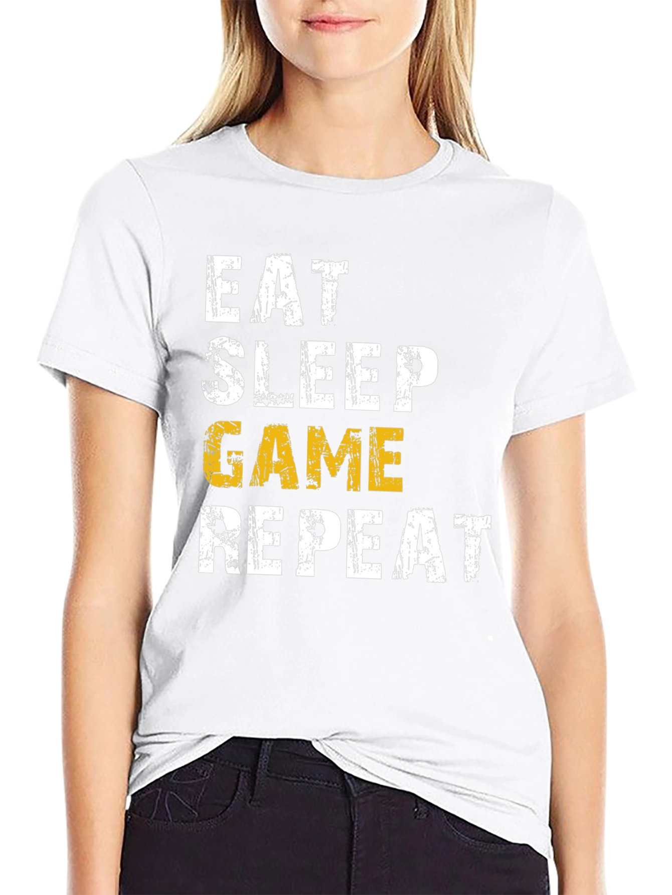 Eat Sleep Game Repeat Graphic Tee - Gamer T-Shirt