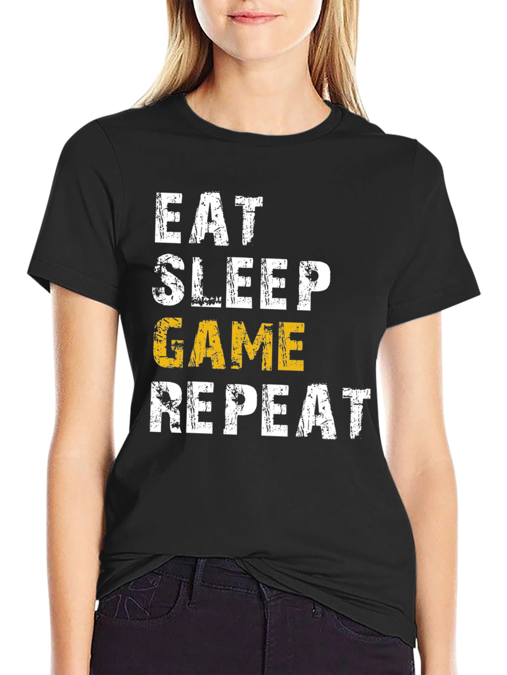 Eat Sleep Game Repeat Graphic Tee - Gamer T-Shirt