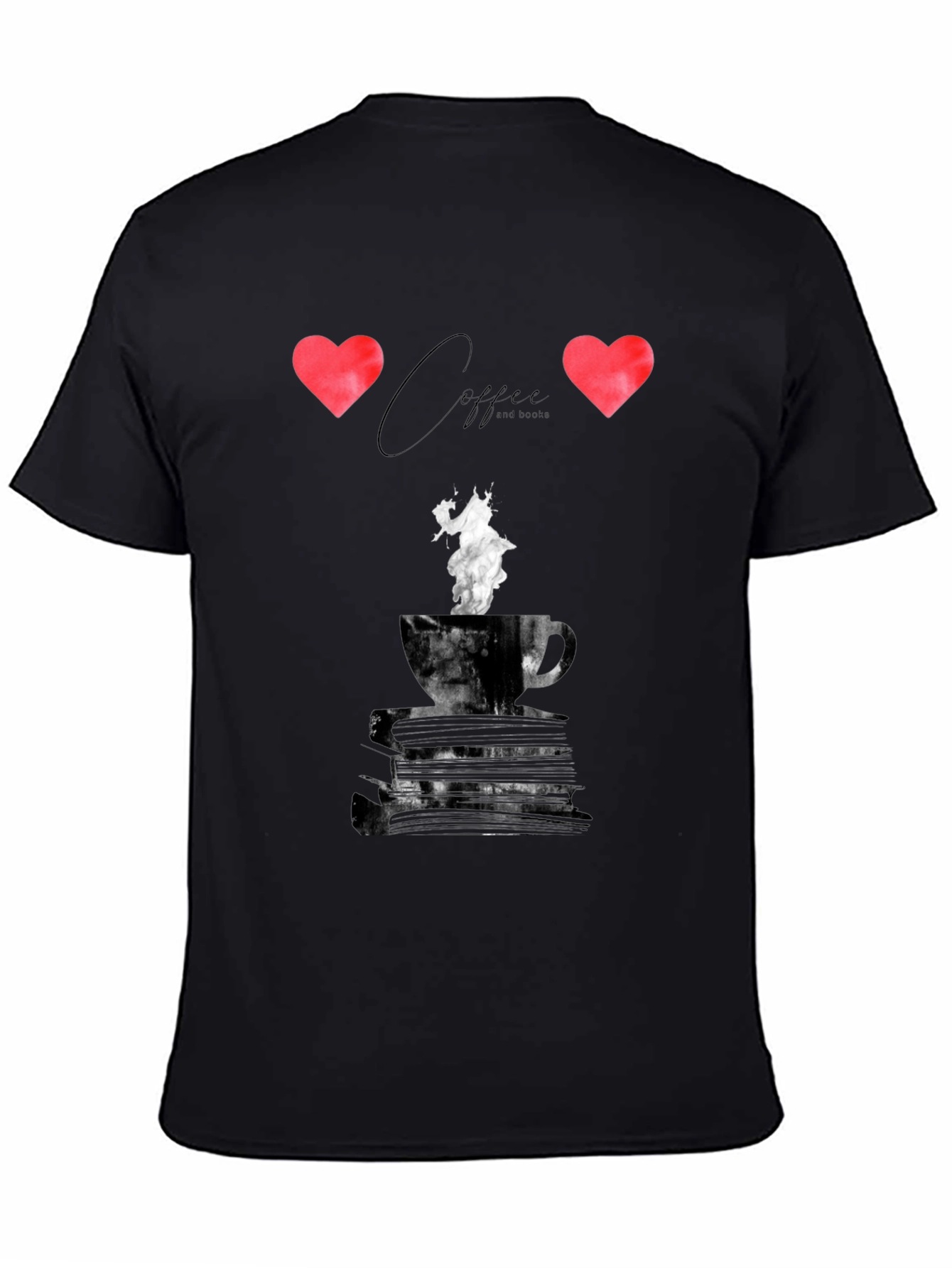 Coffee and Books Graphic Tee - Unisex Black T-Shirt
