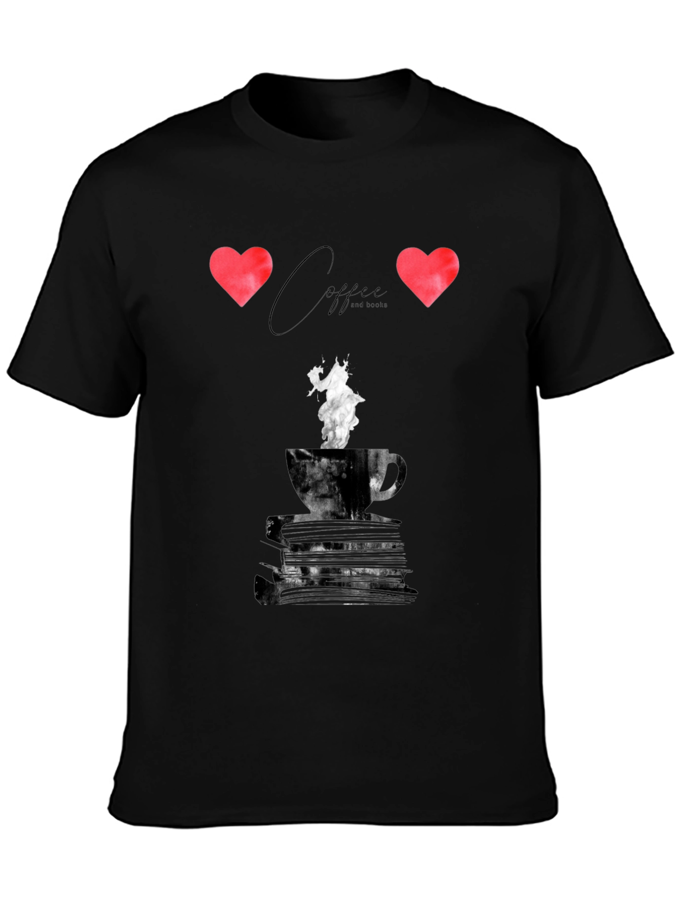 Coffee and Books Graphic Tee - Unisex Black T-Shirt