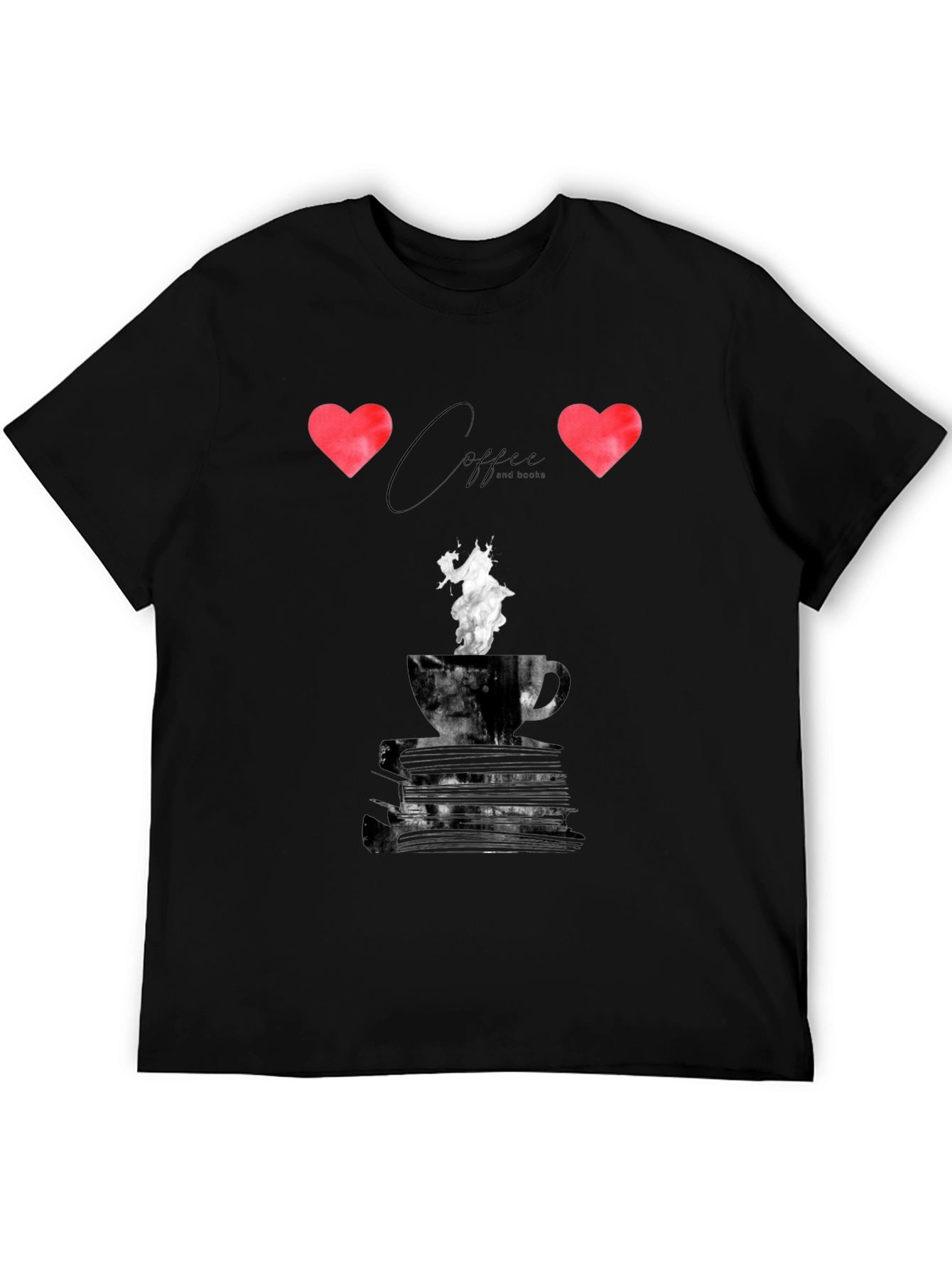 Coffee and Books Graphic Tee - Unisex Black T-Shirt