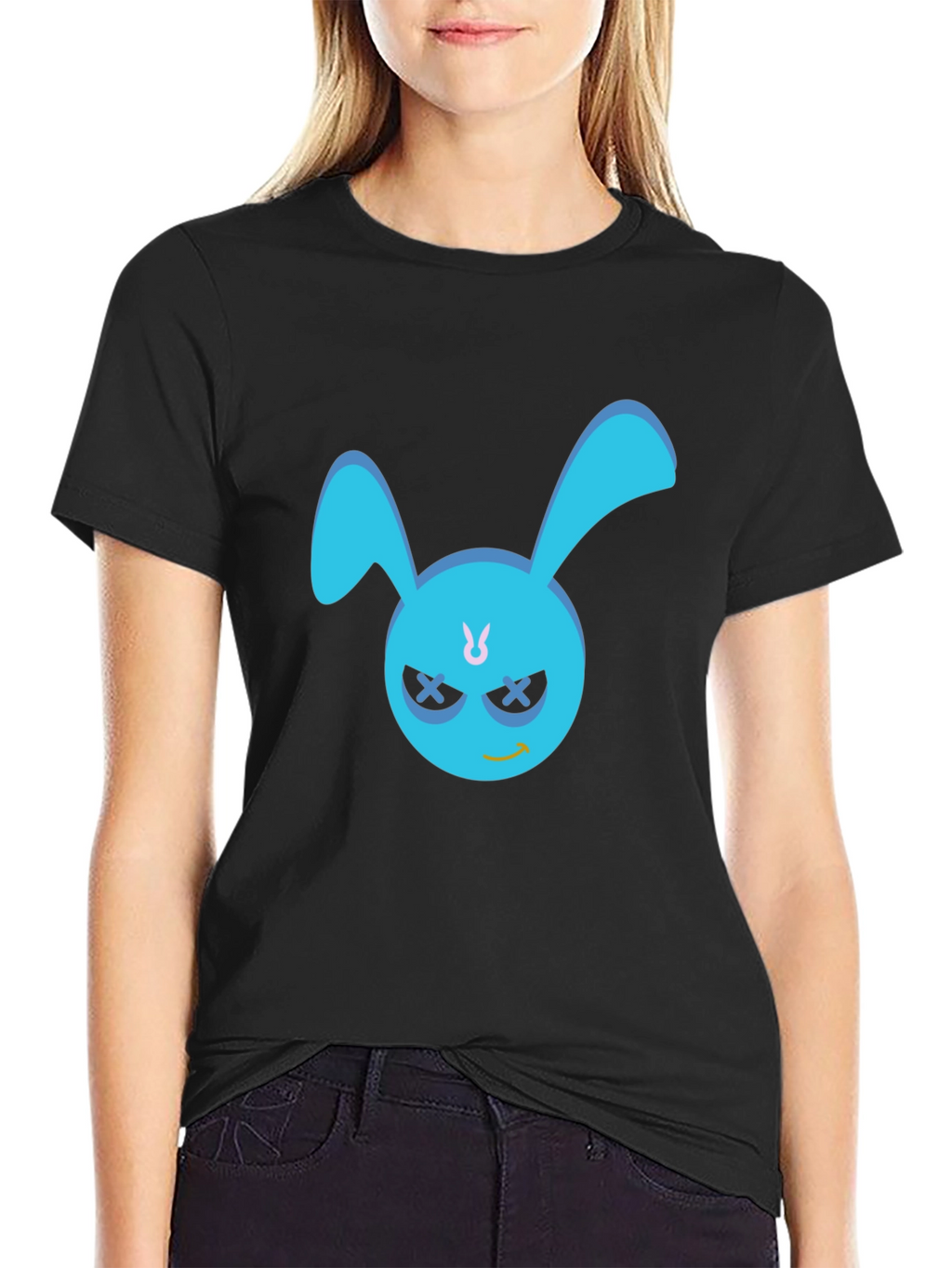 Cool Blue Bunny Graphic T-Shirt