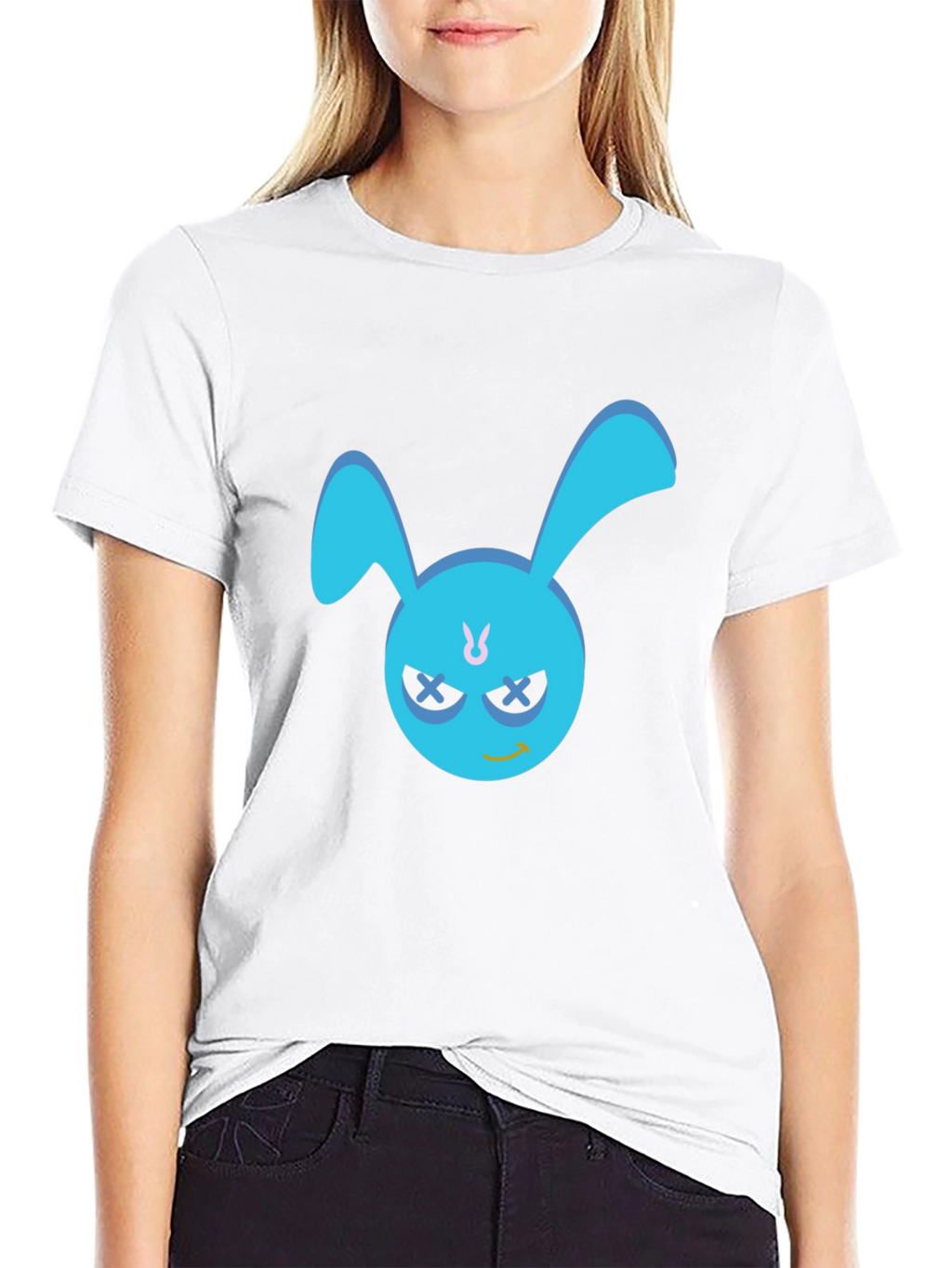 Cool Blue Bunny Graphic T-Shirt