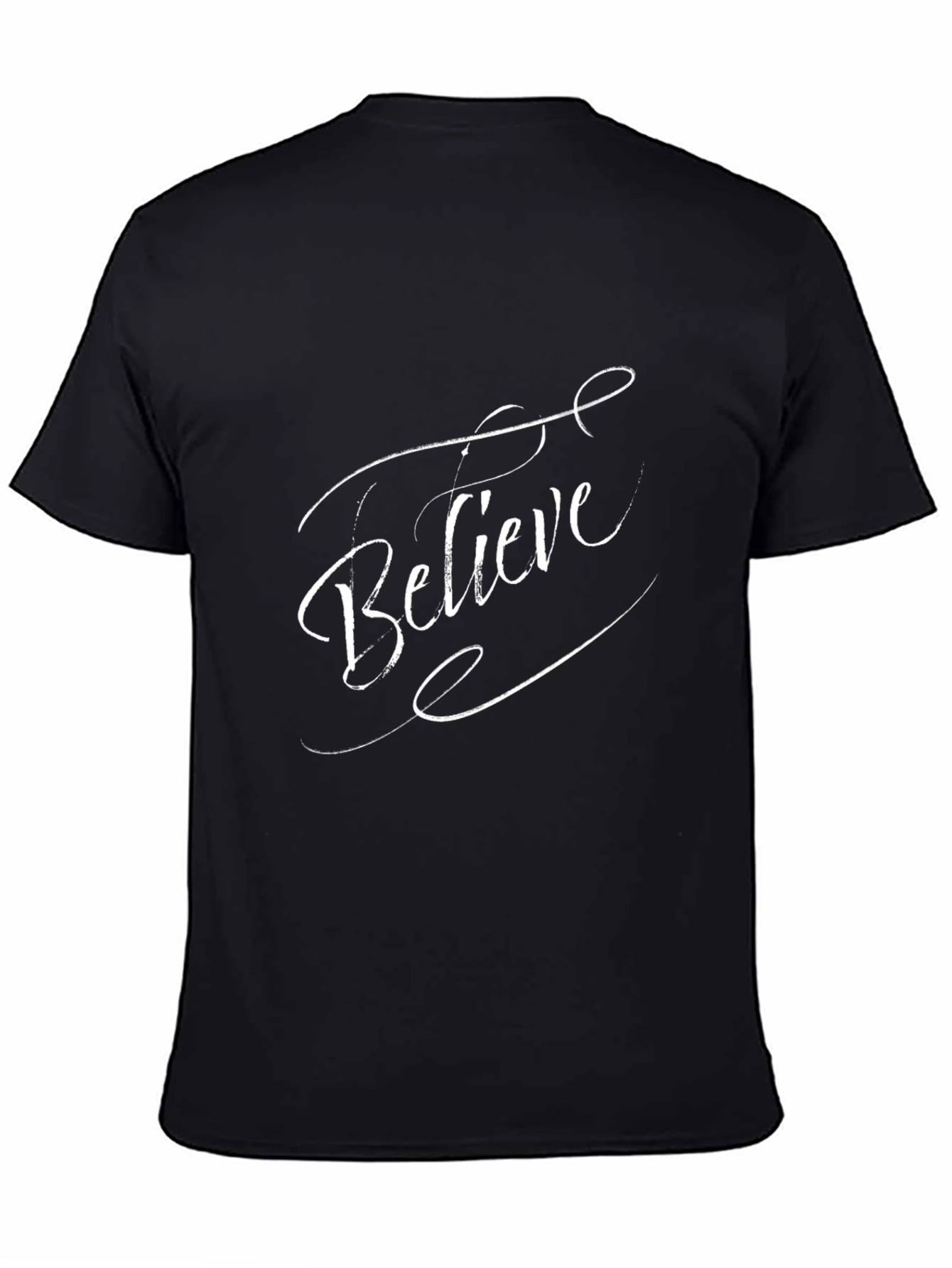 Believe Graphic Tee - Black Cotton Casual T-Shirt