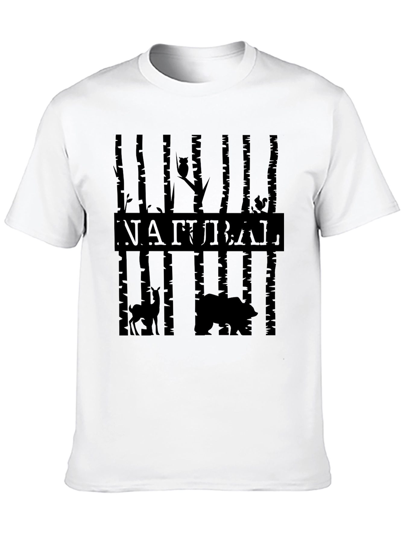 Natural Wildlife Graphic Print Black T-Shirt