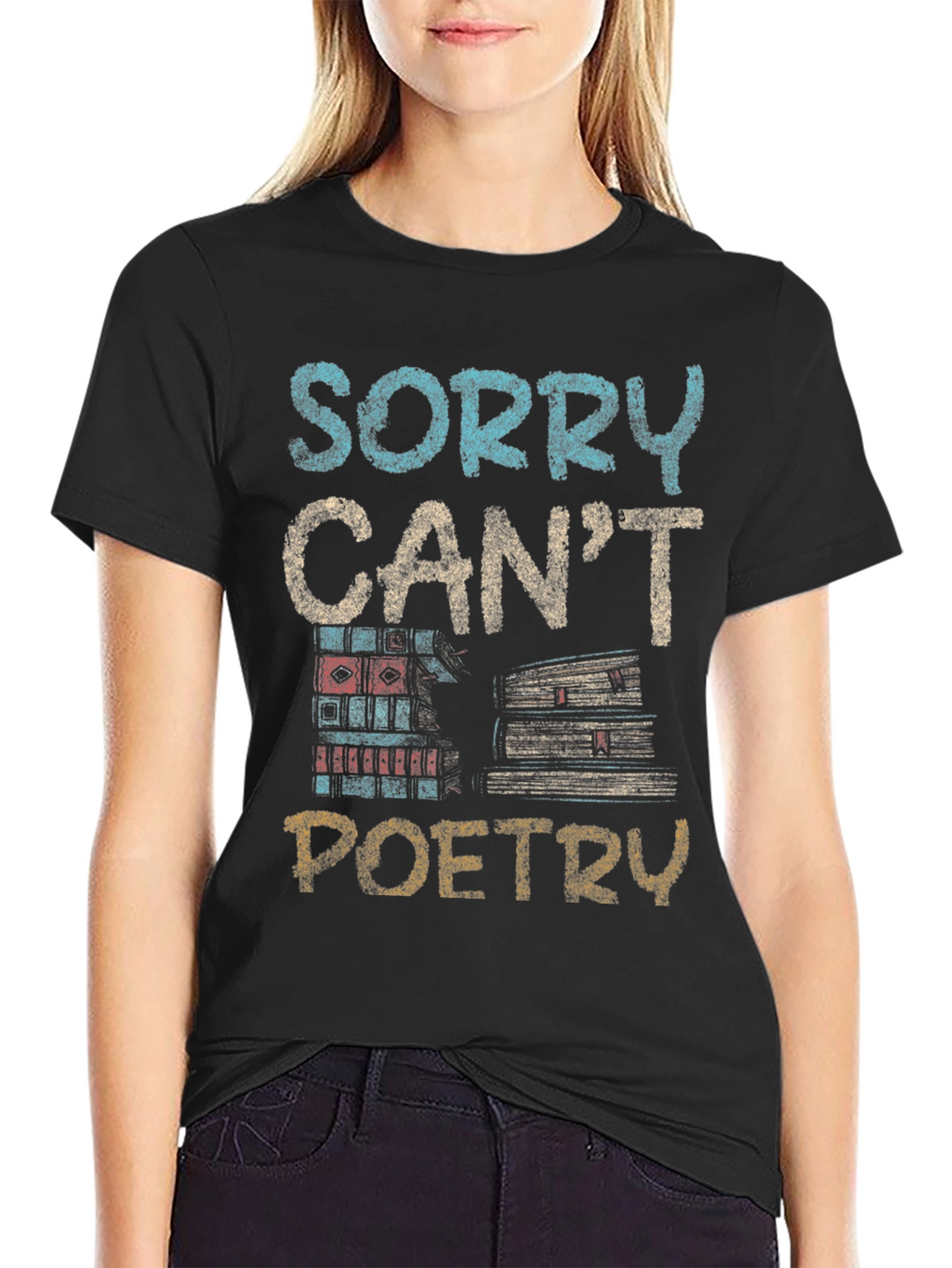 Sorry Cant Poetry Black Graphic Tee