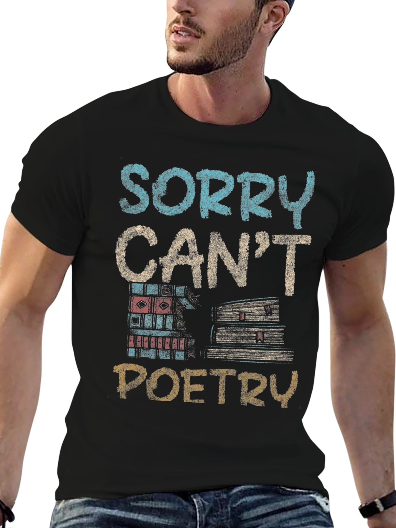 Sorry Cant Poetry Black Graphic Tee
