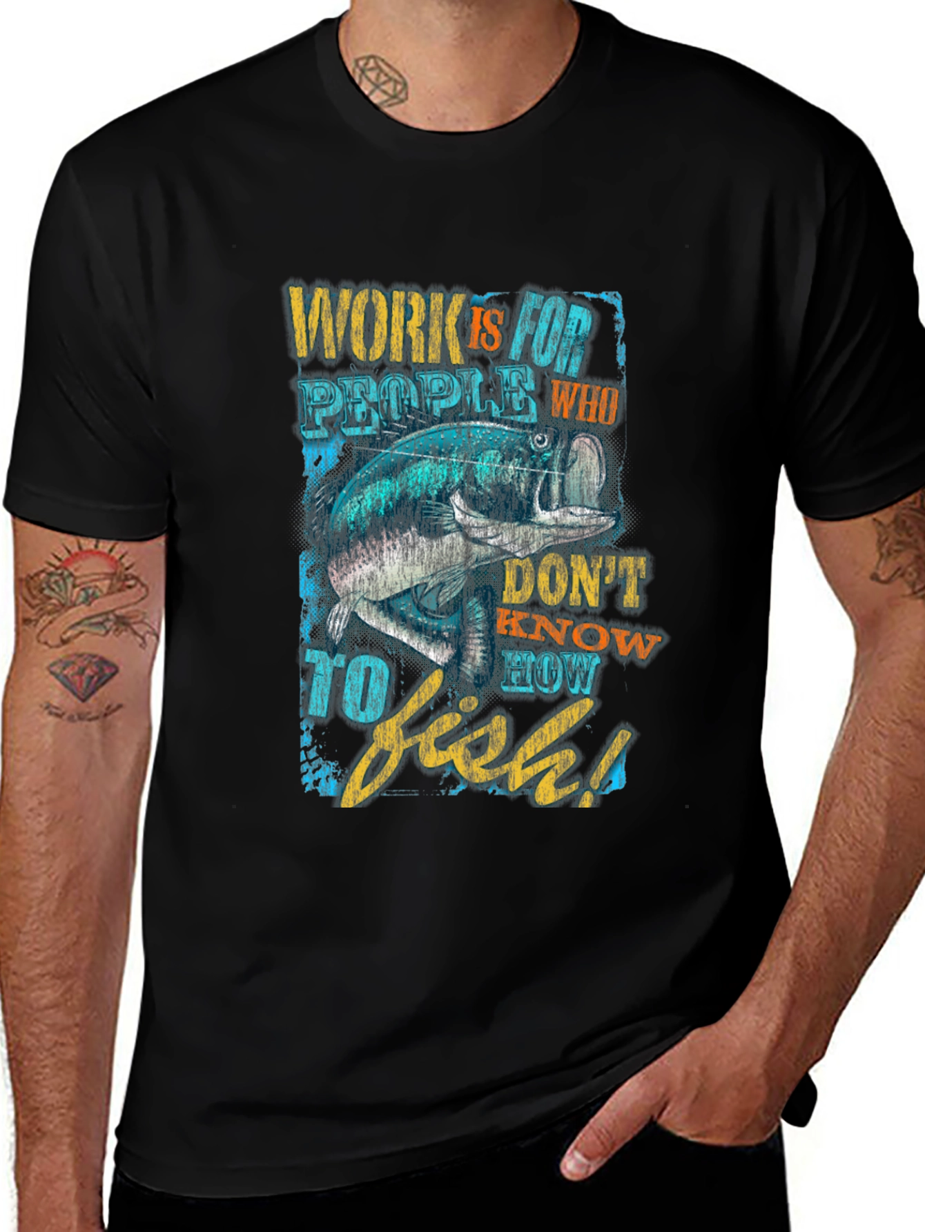 Fishing Graphic T-Shirt - Work is for People