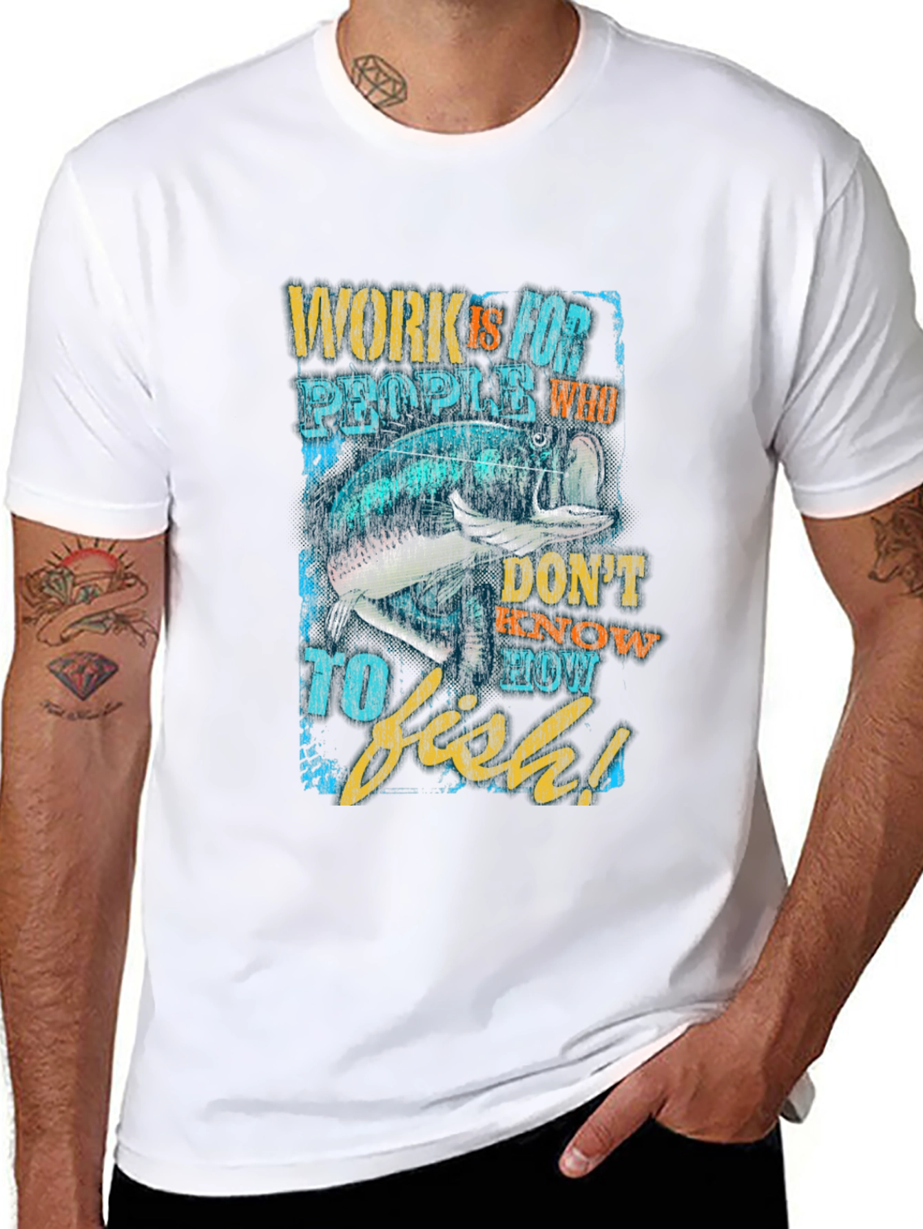 Fishing Graphic T-Shirt - Work is for People