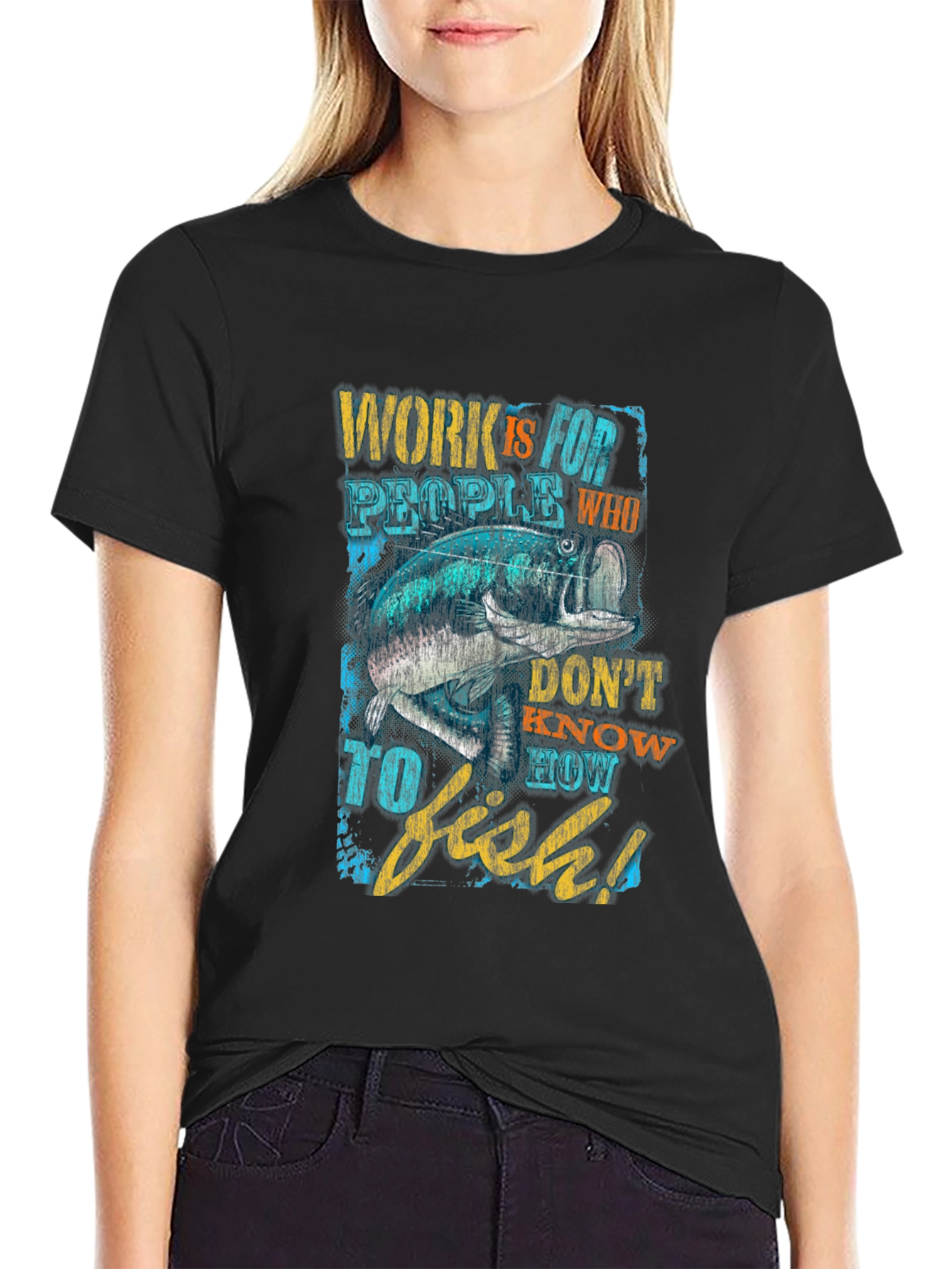 Fishing Graphic T-Shirt - Work is for People