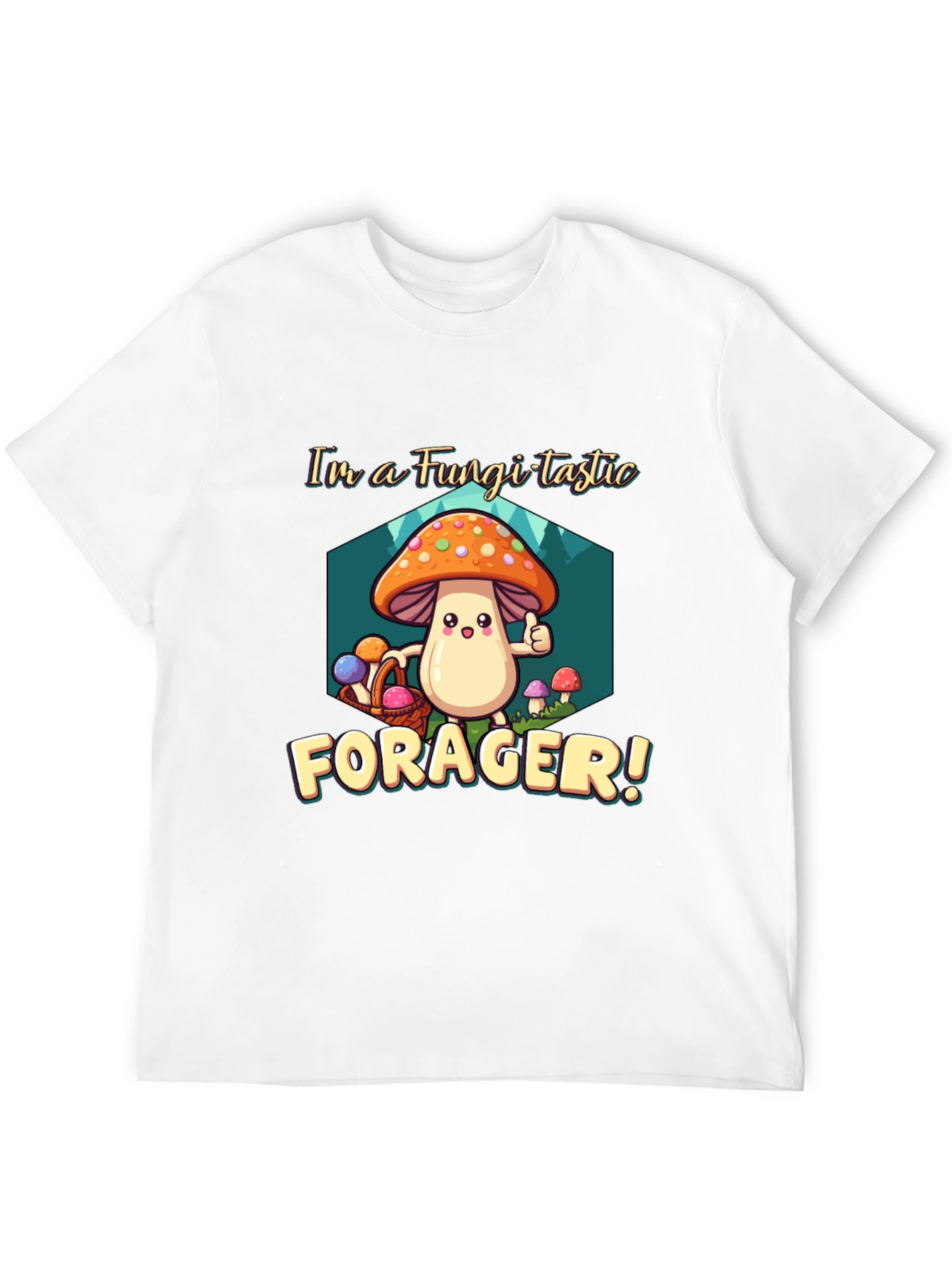 Fungi-tastic Forager T-Shirt - Fun Mushroom Design