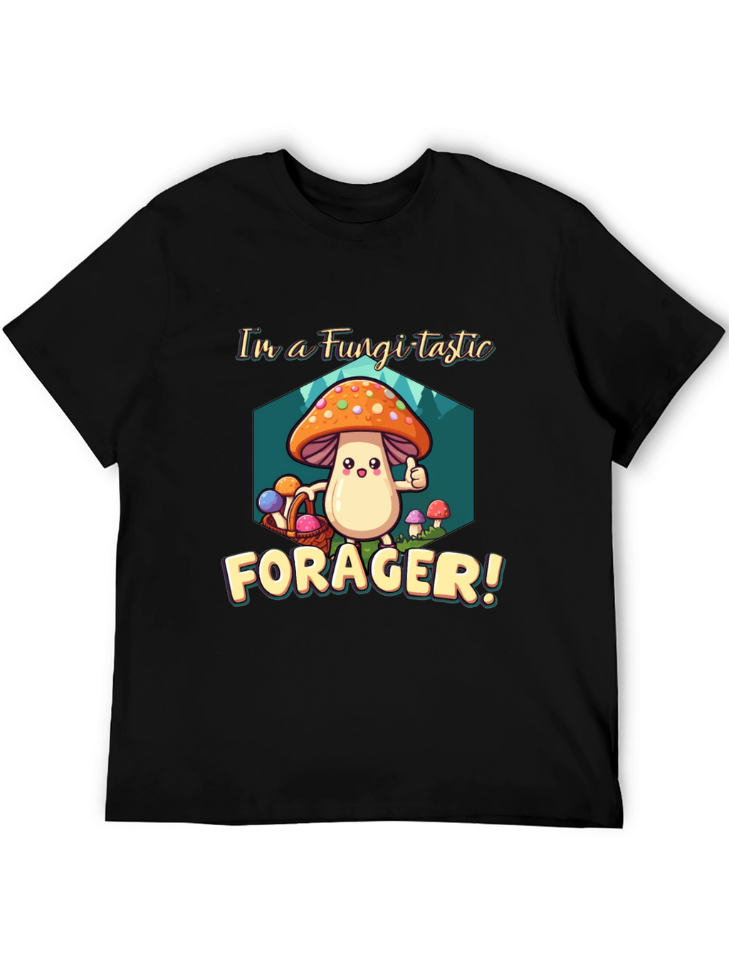 Fungi-tastic Forager T-Shirt - Fun Mushroom Design