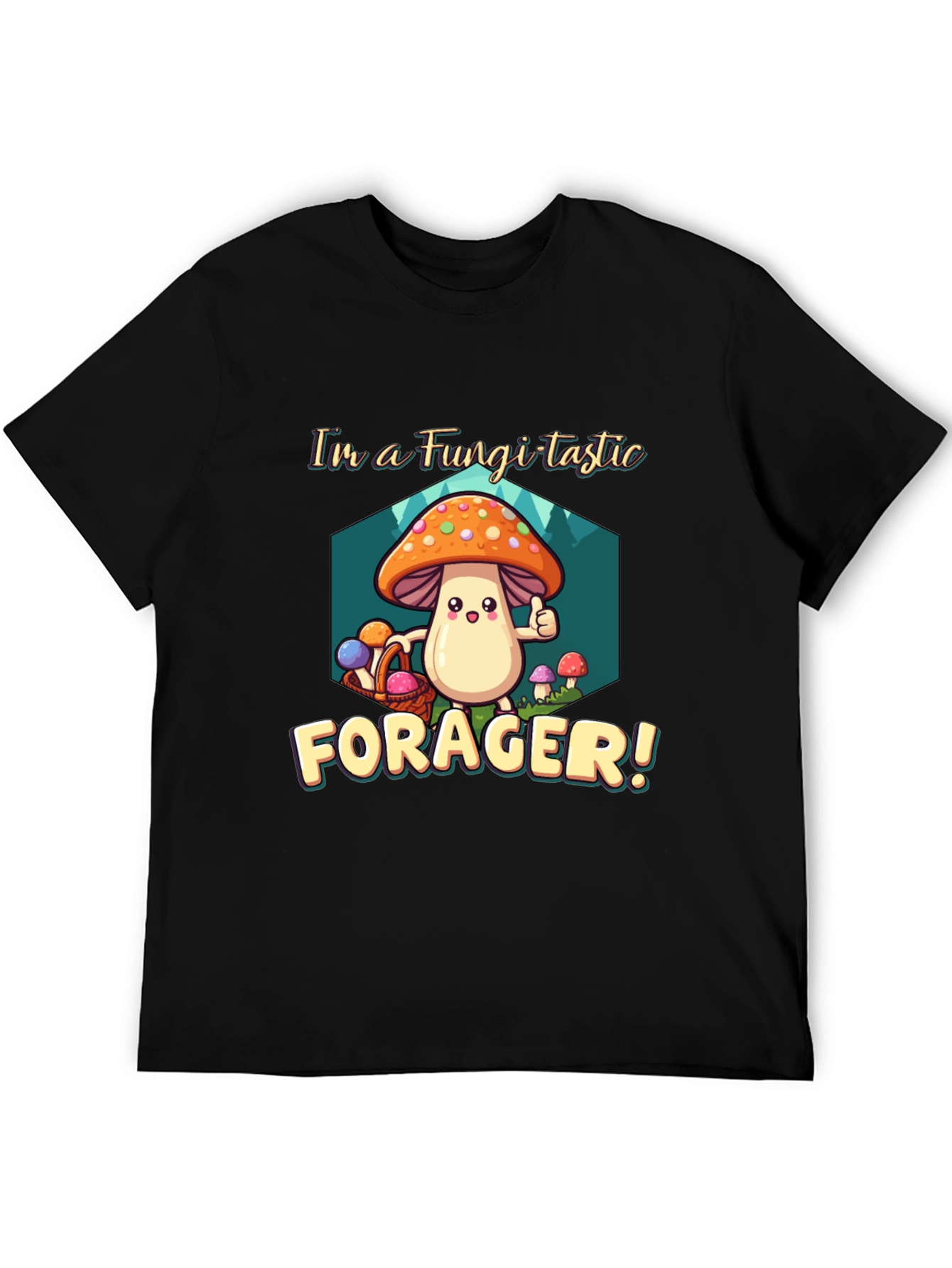 Fungi-tastic Forager T-Shirt - Fun Mushroom Design