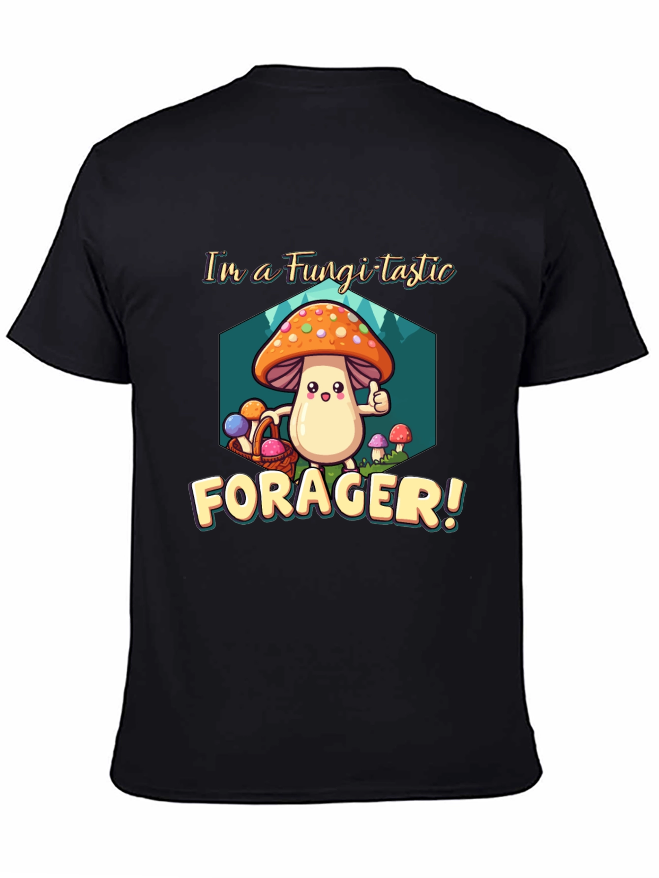 Fungi-tastic Forager T-Shirt - Fun Mushroom Design