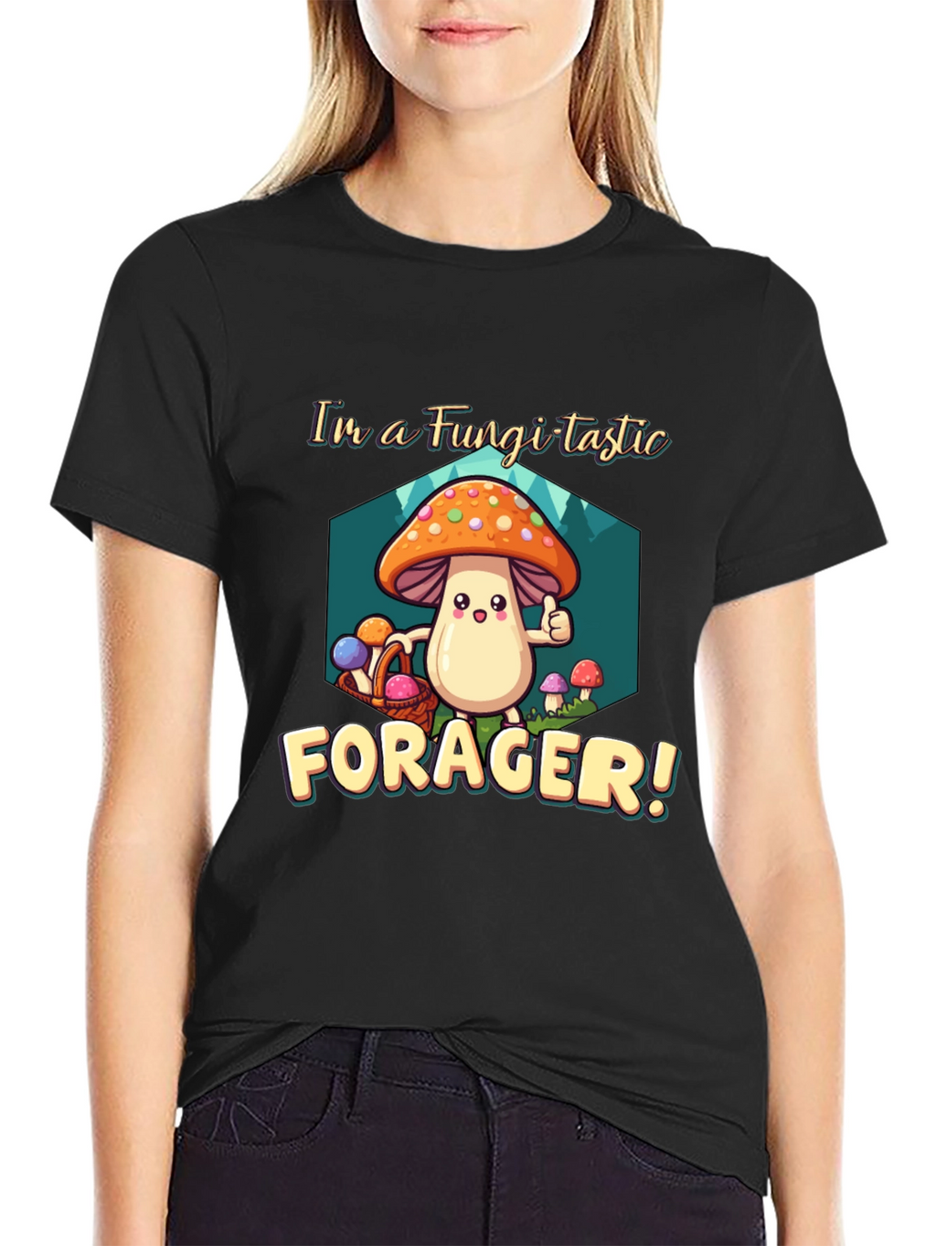 Fungi-tastic Forager T-Shirt - Fun Mushroom Design