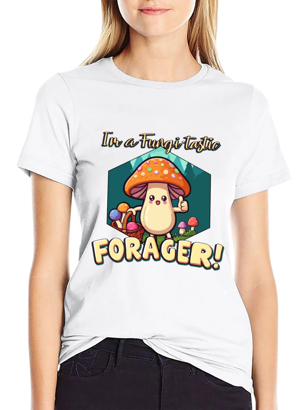 Fungi-tastic Forager T-Shirt - Fun Mushroom Design