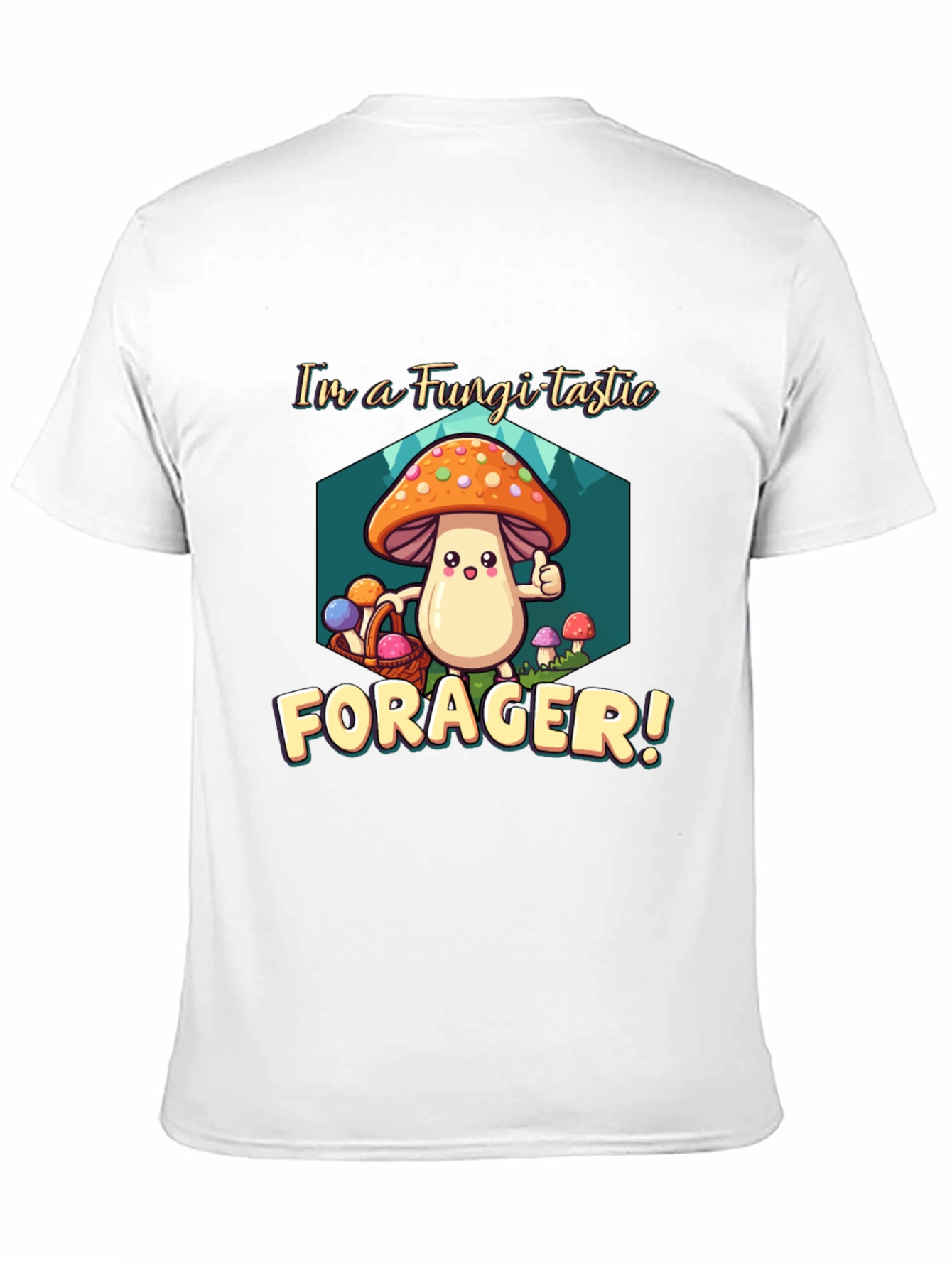 Fungi-tastic Forager T-Shirt - Fun Mushroom Design