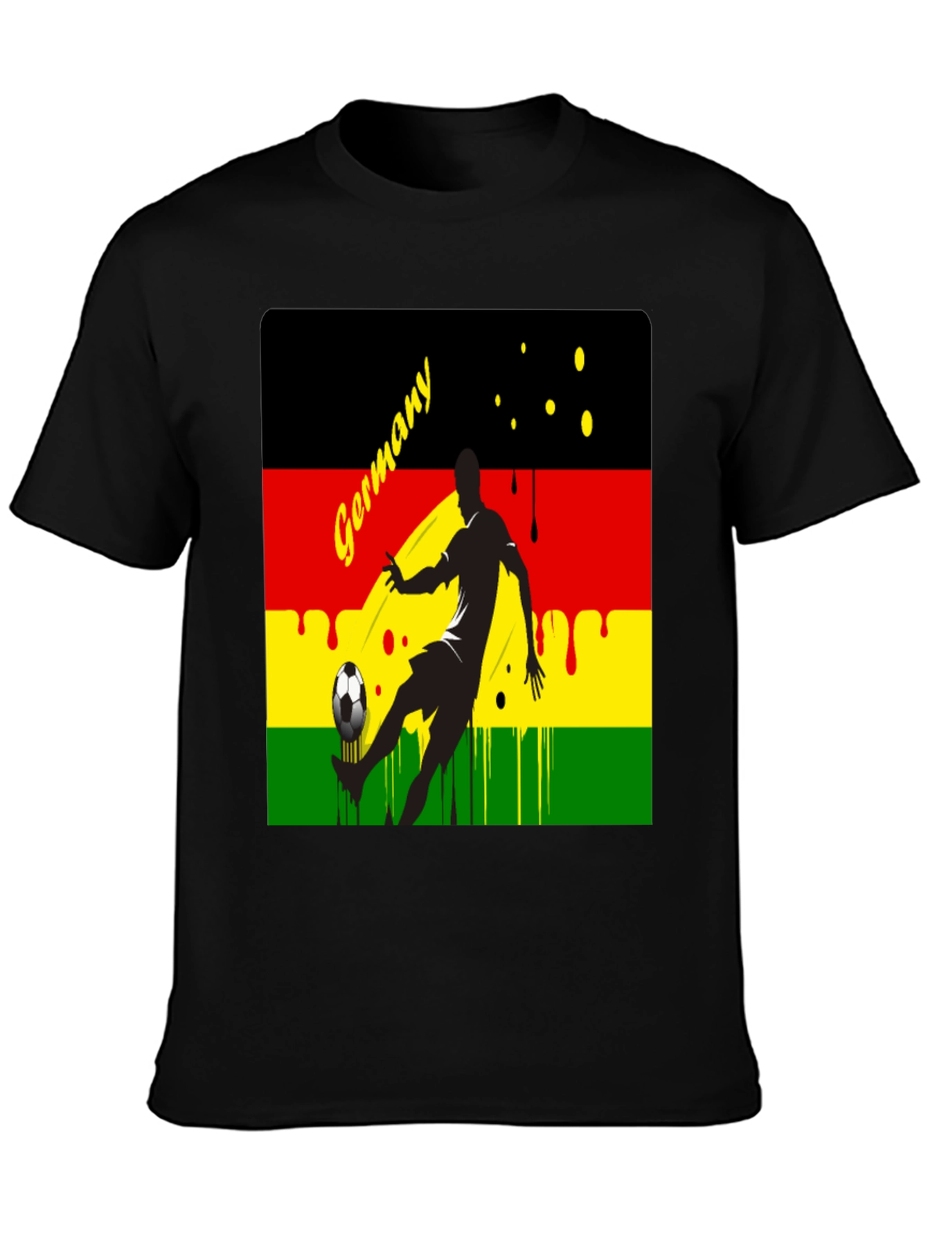 Germany Soccer Fan T-Shirt - Black Cotton Tee