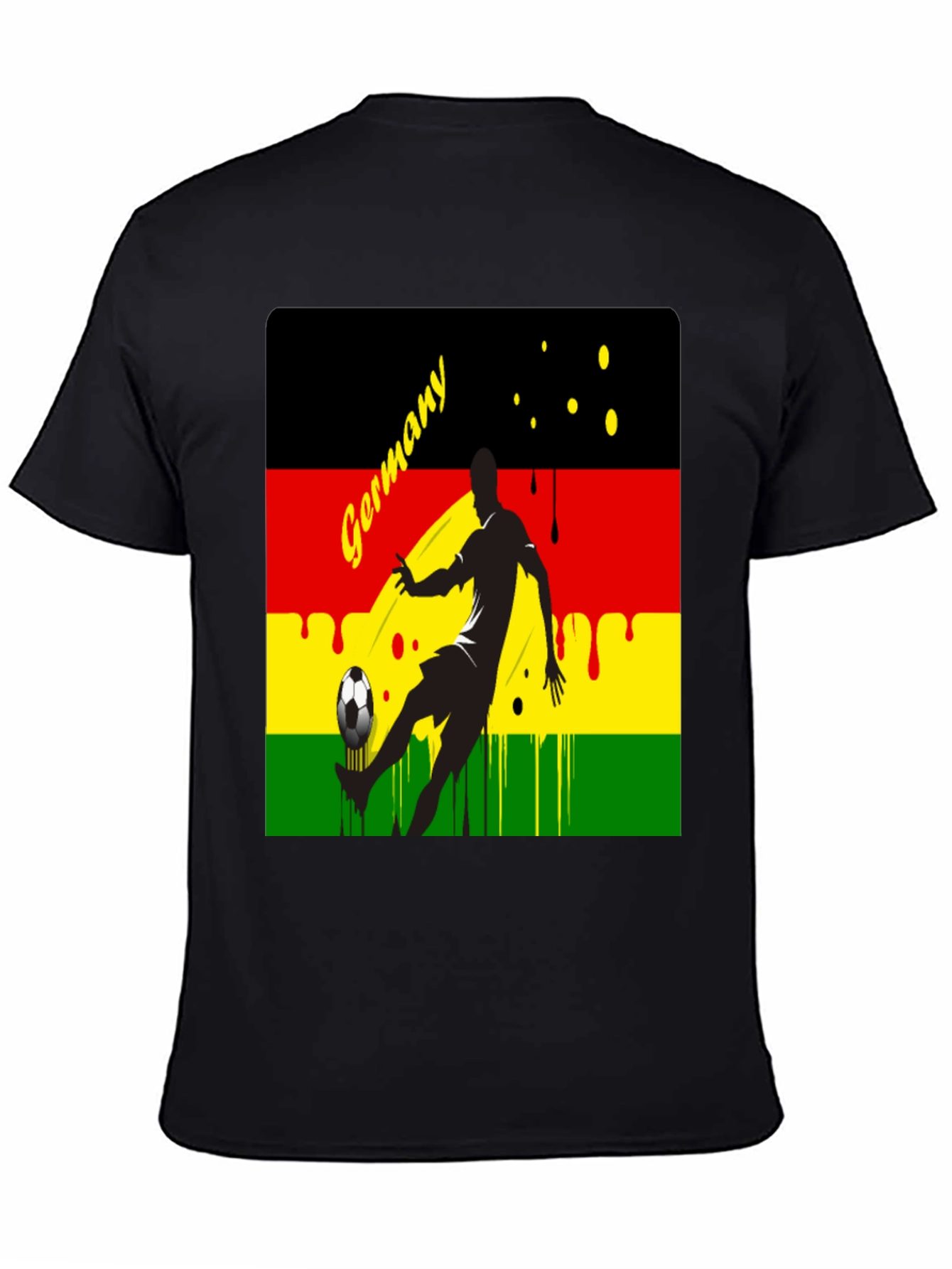 Germany Soccer Fan T-Shirt - Black Cotton Tee