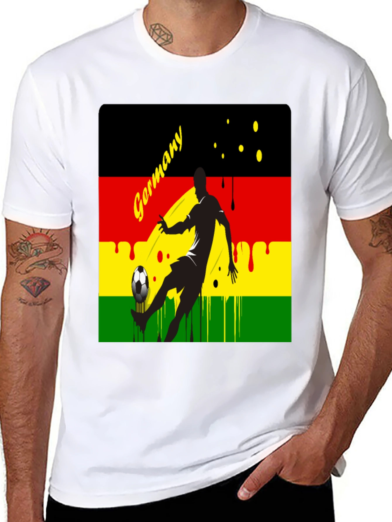 Germany Soccer Fan T-Shirt - Black Cotton Tee
