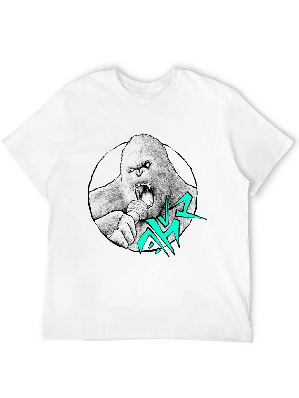Gorilla Singer Graphic Print Black T-Shirt