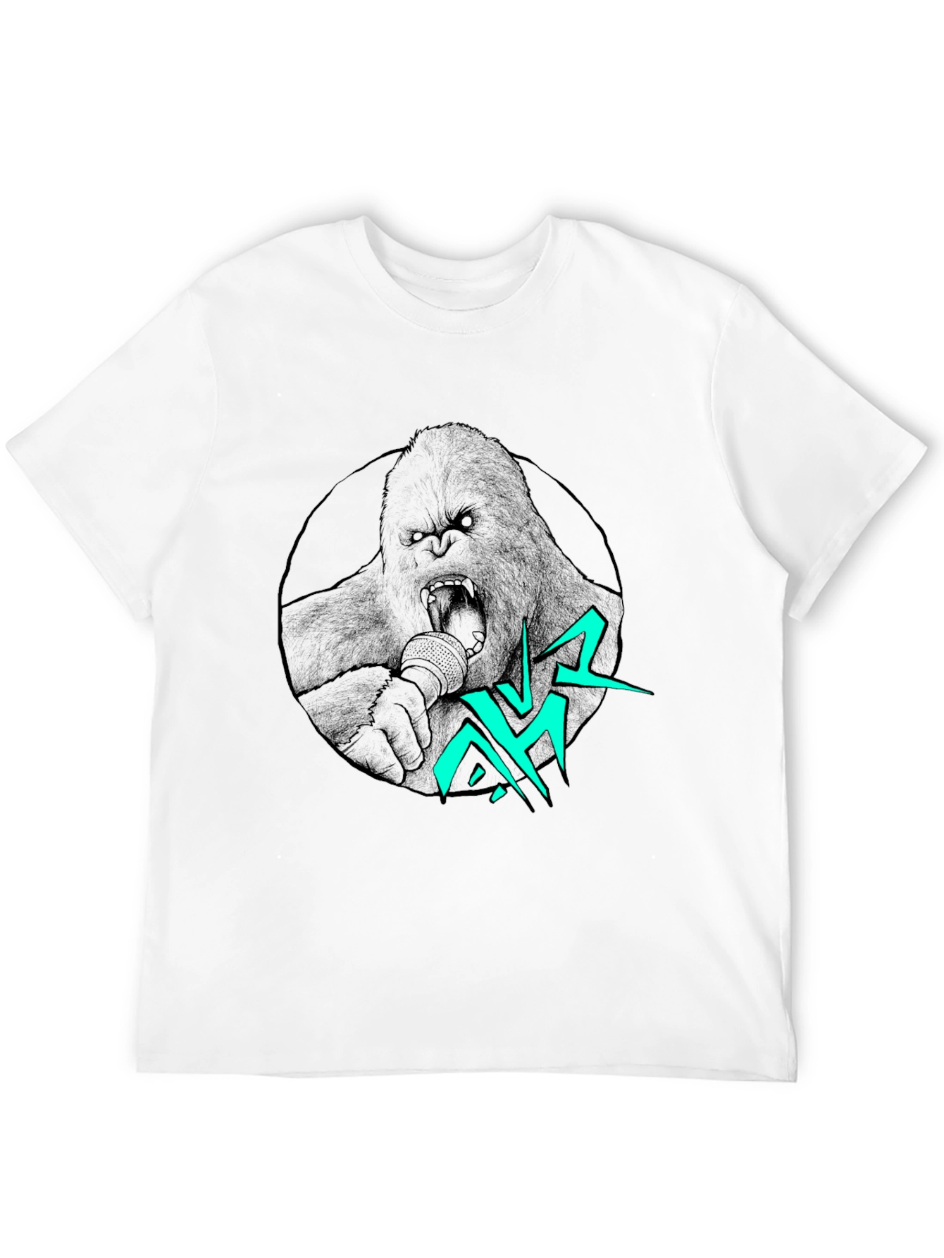 Gorilla Singer Graphic Print Black T-Shirt